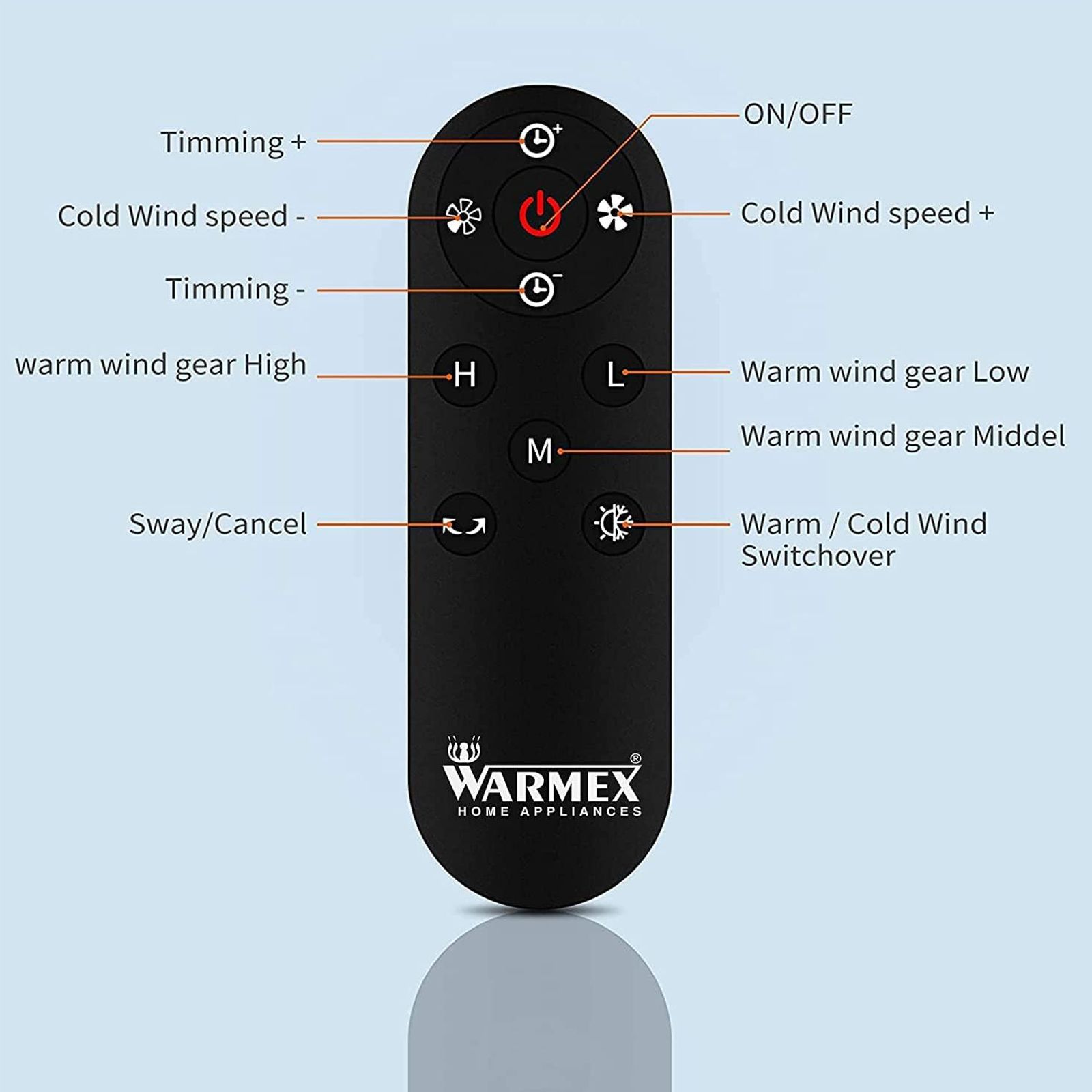 WARMEX 2000 Watts Bladeless PTC Fan Room Heater (Tip Over Safety Switch, B-PFH 2000, Black and Gray)_5