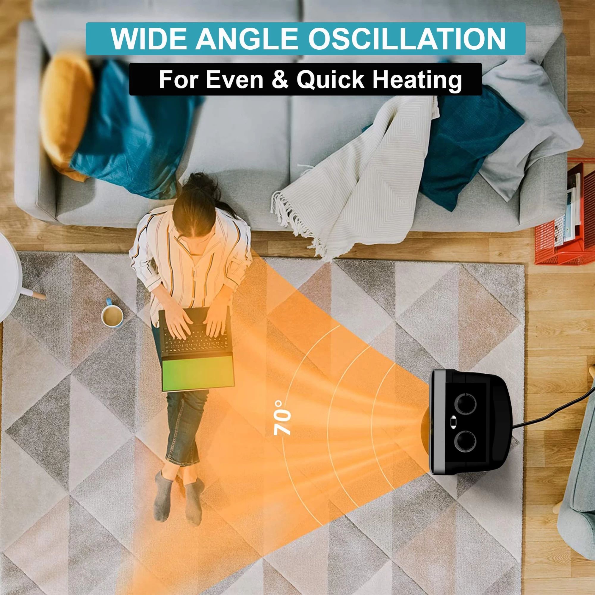 WARMEX 2000 Watts PTC Fan Room Heater (Tip Over Safety Switch, PTC-99 N, Silver and Black)_5