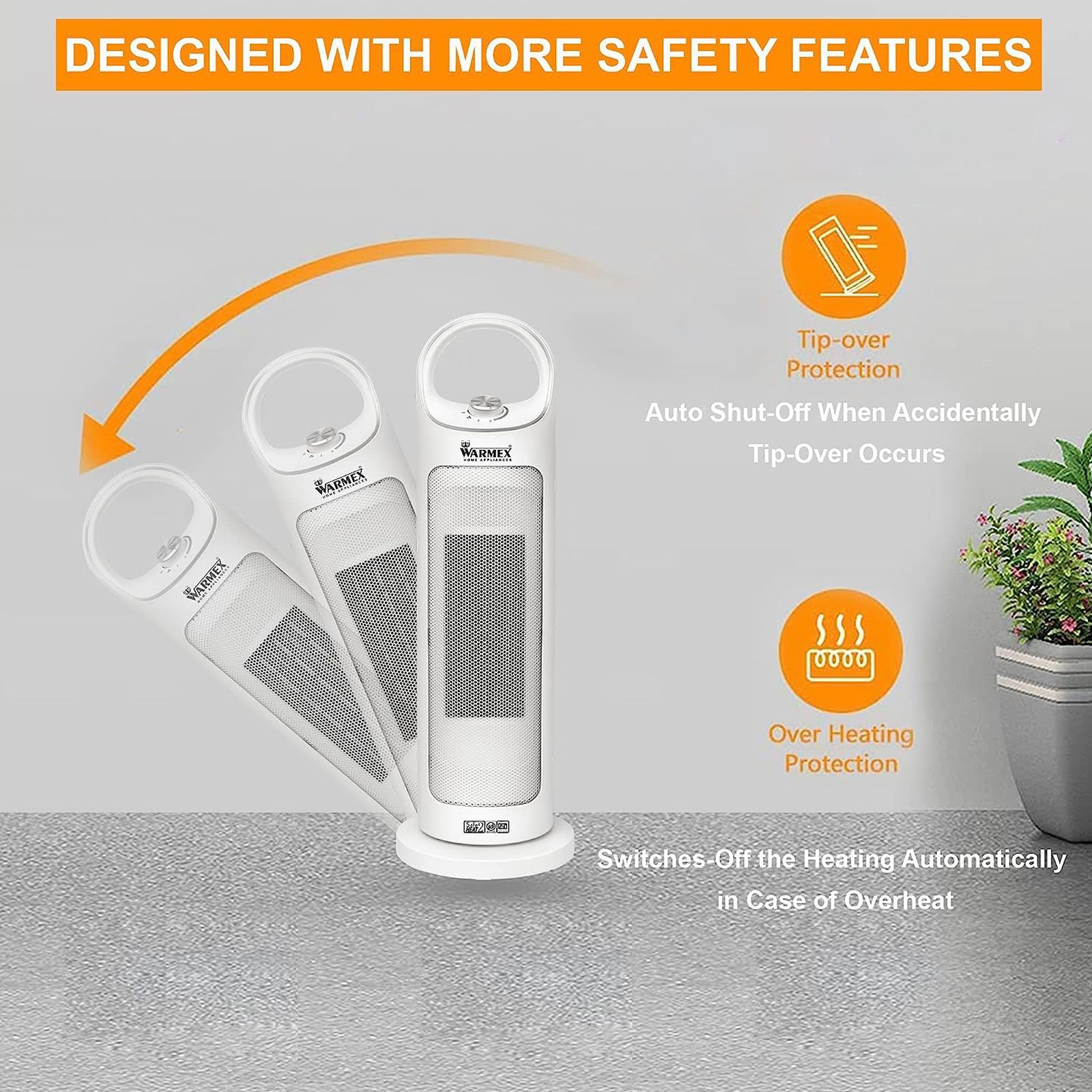 WARMEX Fervour 2000 Watts PTC Heating Element Fan Room Heater (Temperature Control Knob, White) WARMEX Fervour 2000 Watts PTC Heating Element Fan Room Heater (Temperature Control Knob, White)_3