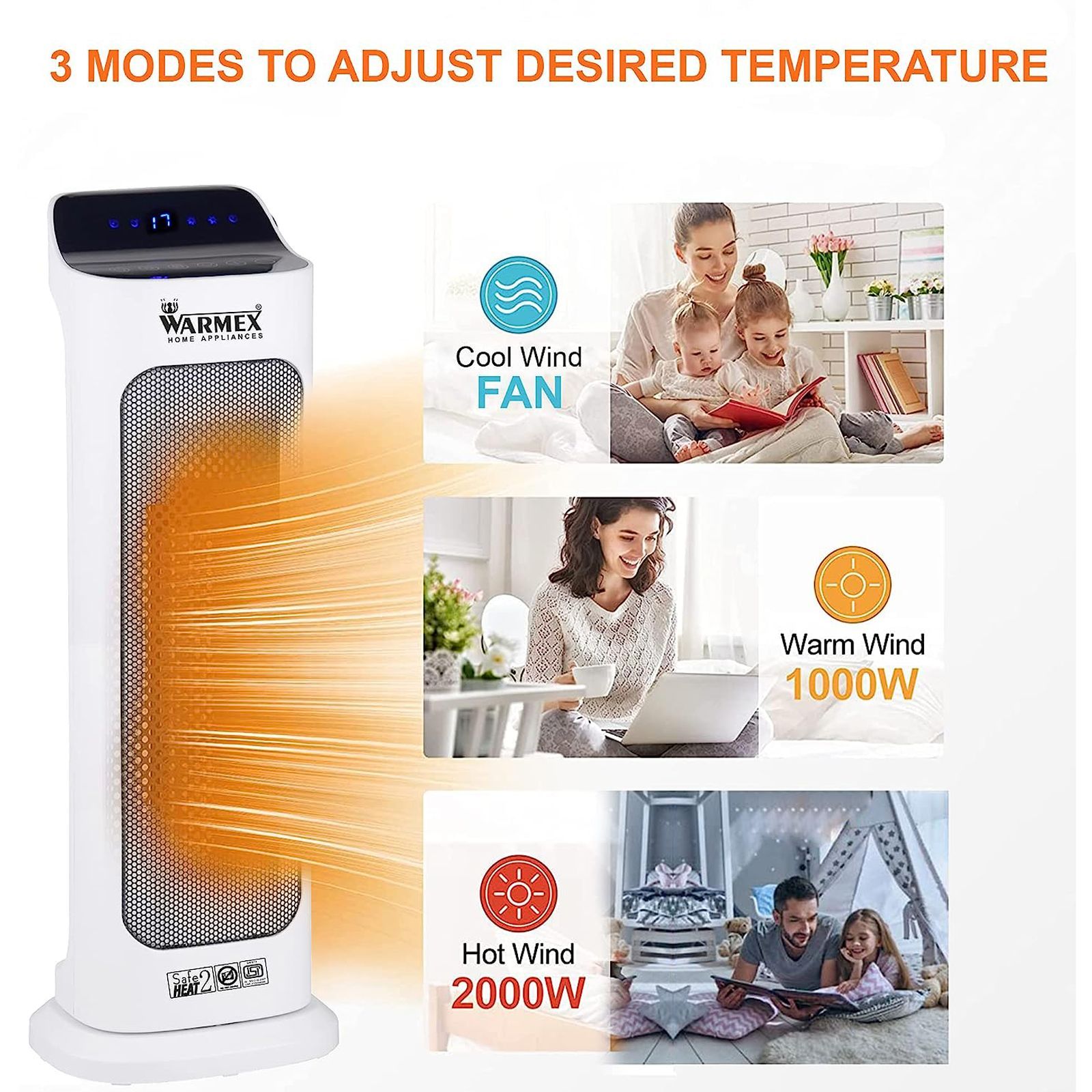 WARMEX Ardour 2000 Watts PTC Fan Room Heater (Over Heat Protection, White)_2