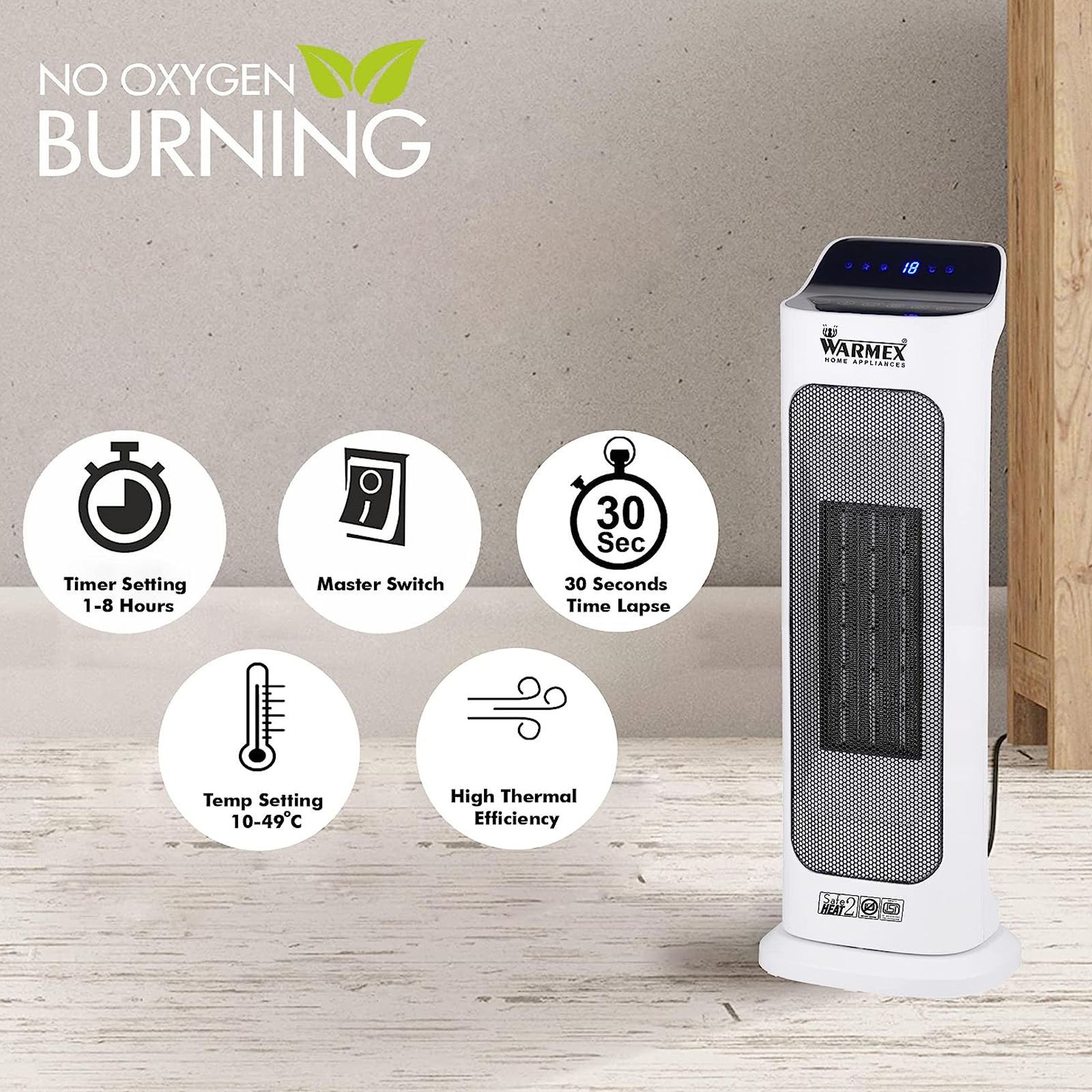 WARMEX Ardour 2000 Watts PTC Fan Room Heater (Over Heat Protection, White)_4