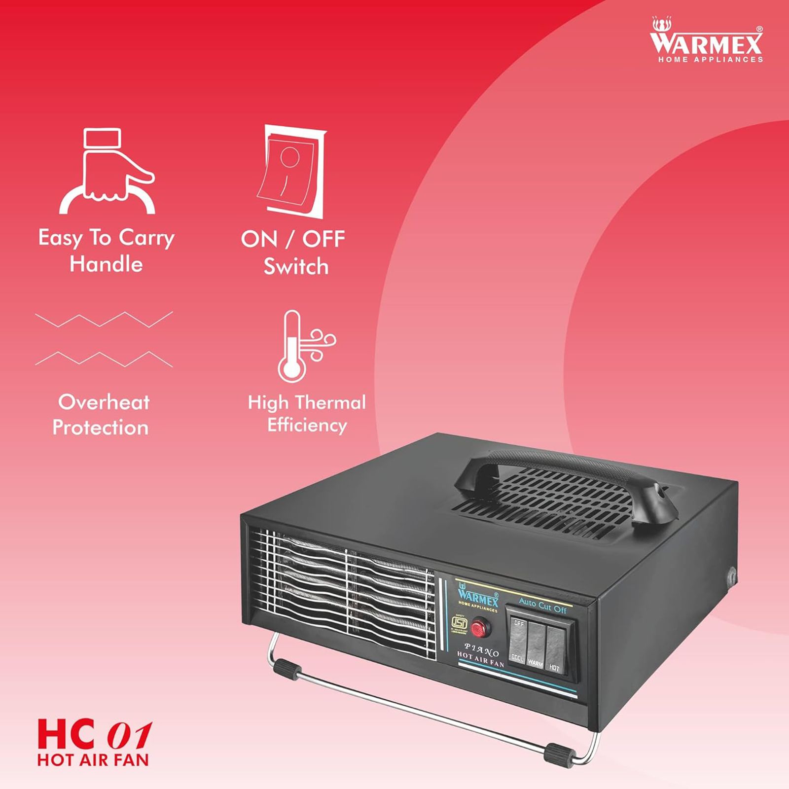 WARMEX 2000 Watts Fan Room Heater (High Thermal Efficiency, HC-01, Black) WARMEX 2000 Watts Fan Room Heater (High Thermal Efficiency, HC-01, Black)_8