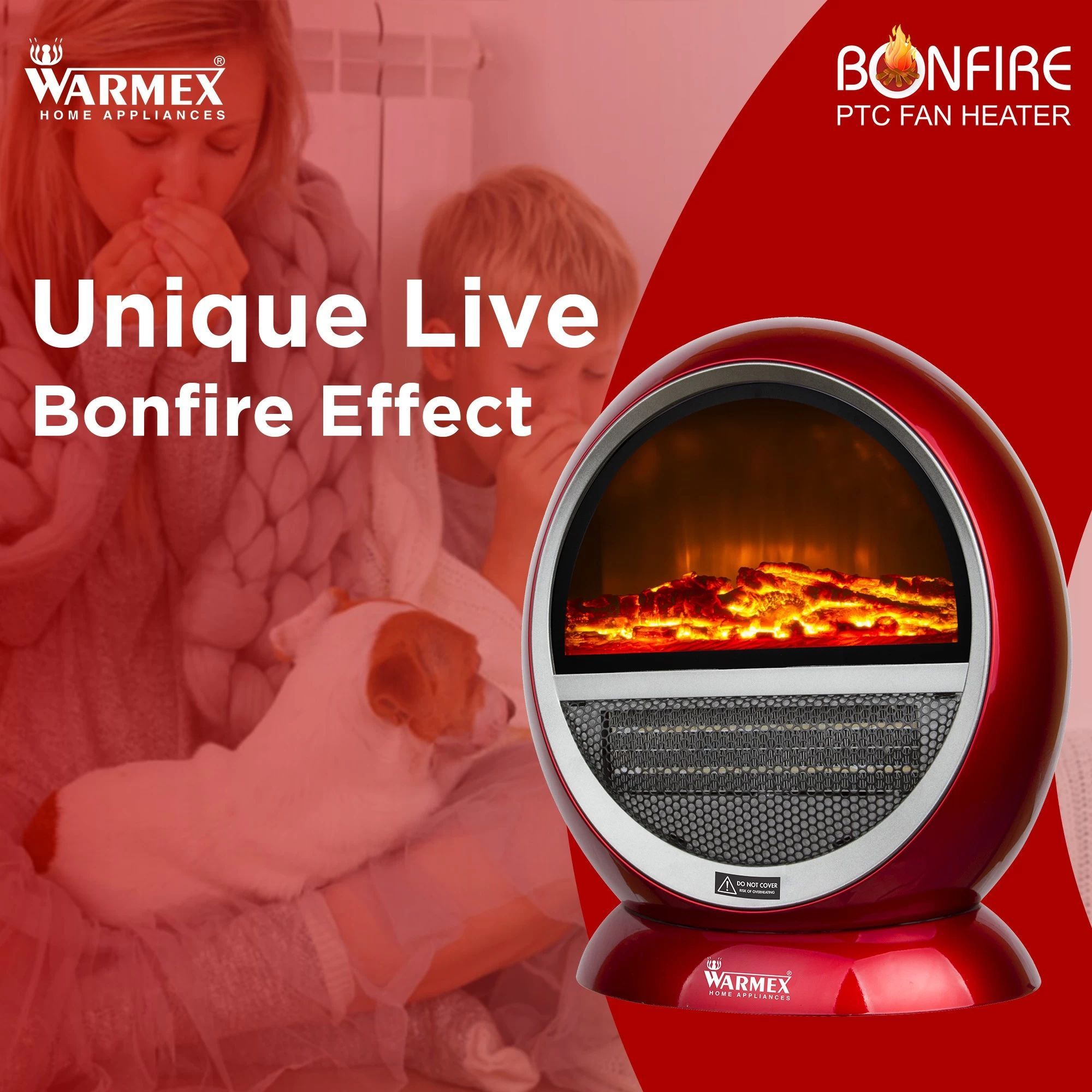WARMEX Bonfire 1500 Watts PTC Ceramic Fan Room Heater (Over Heat Protection, Red)_2
