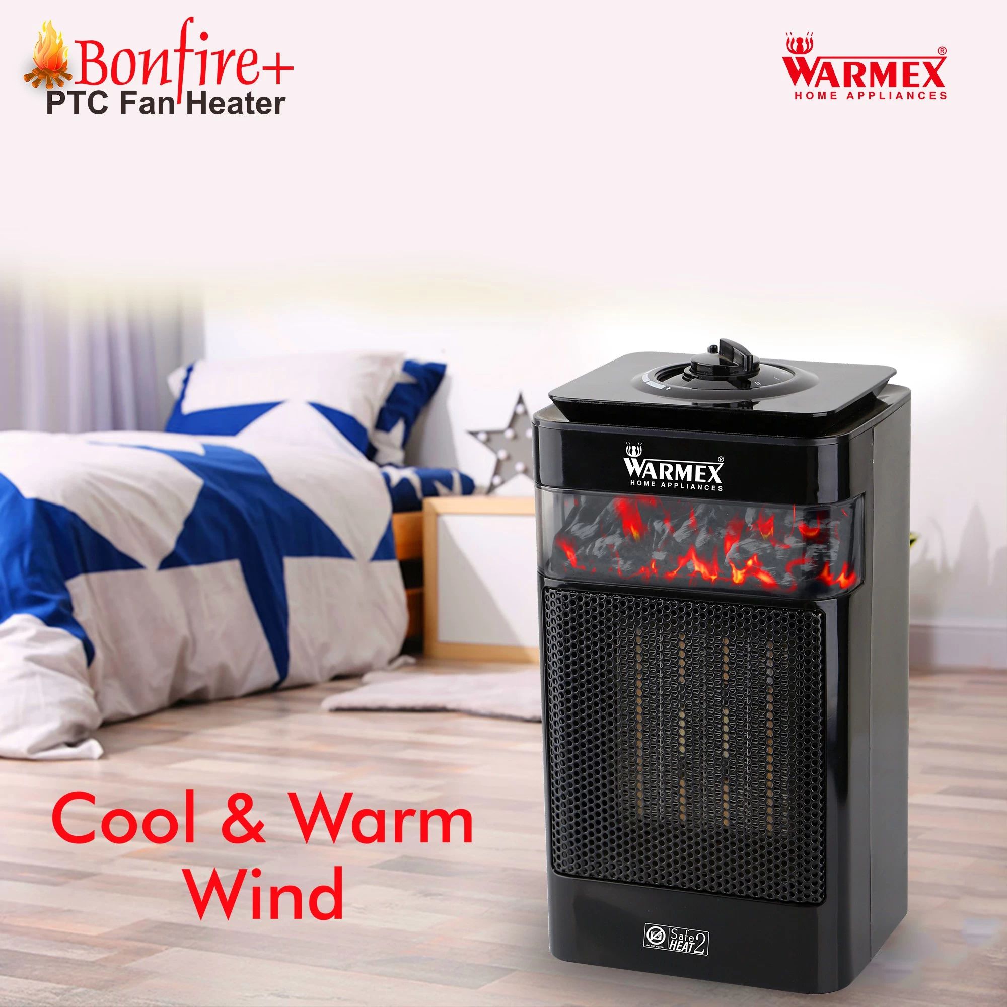 WARMEX Bonfire Plus 750 Watts PTC Ceramic Fan Room Heater (Over Heat Protection, Black) WARMEX Bonfire Plus 750 Watts PTC Ceramic Fan Room Heater (Over Heat Protection, Black)_2