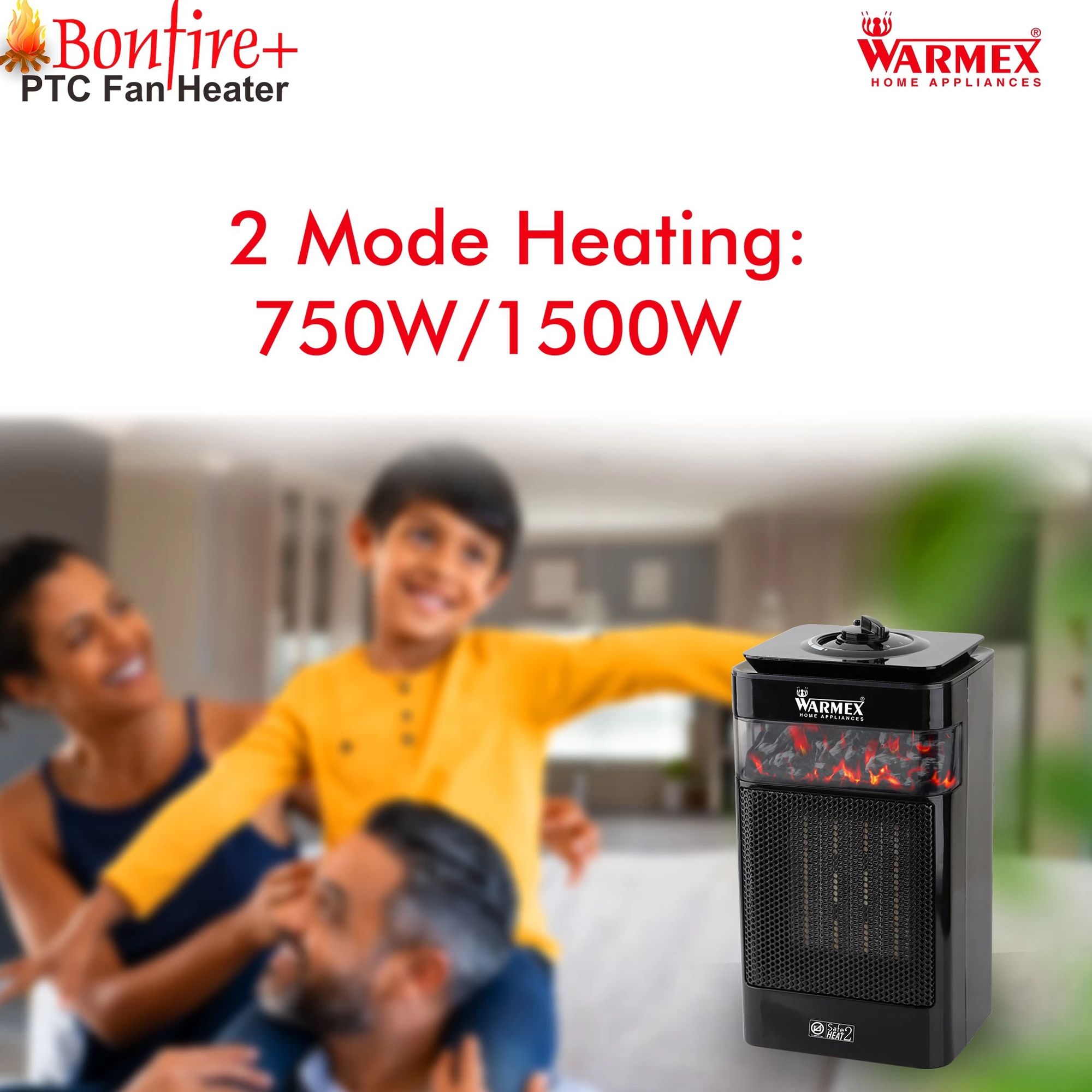 WARMEX Bonfire Plus 750 Watts PTC Ceramic Fan Room Heater (Over Heat Protection, Black) WARMEX Bonfire Plus 750 Watts PTC Ceramic Fan Room Heater (Over Heat Protection, Black)_3