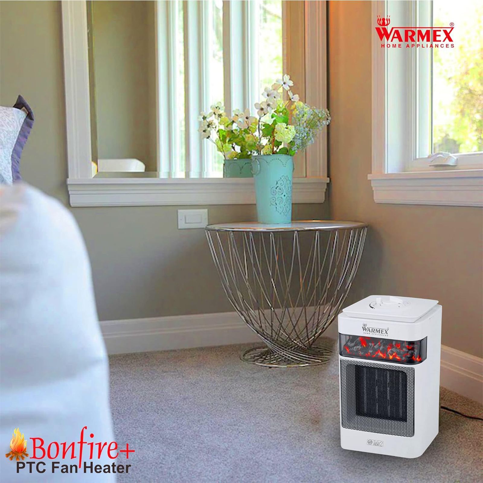 WARMEX Bonfire Plus 1500 Watts PTC Ceramic Fan Room Heater (Tip Over Safety Switch, White)_4