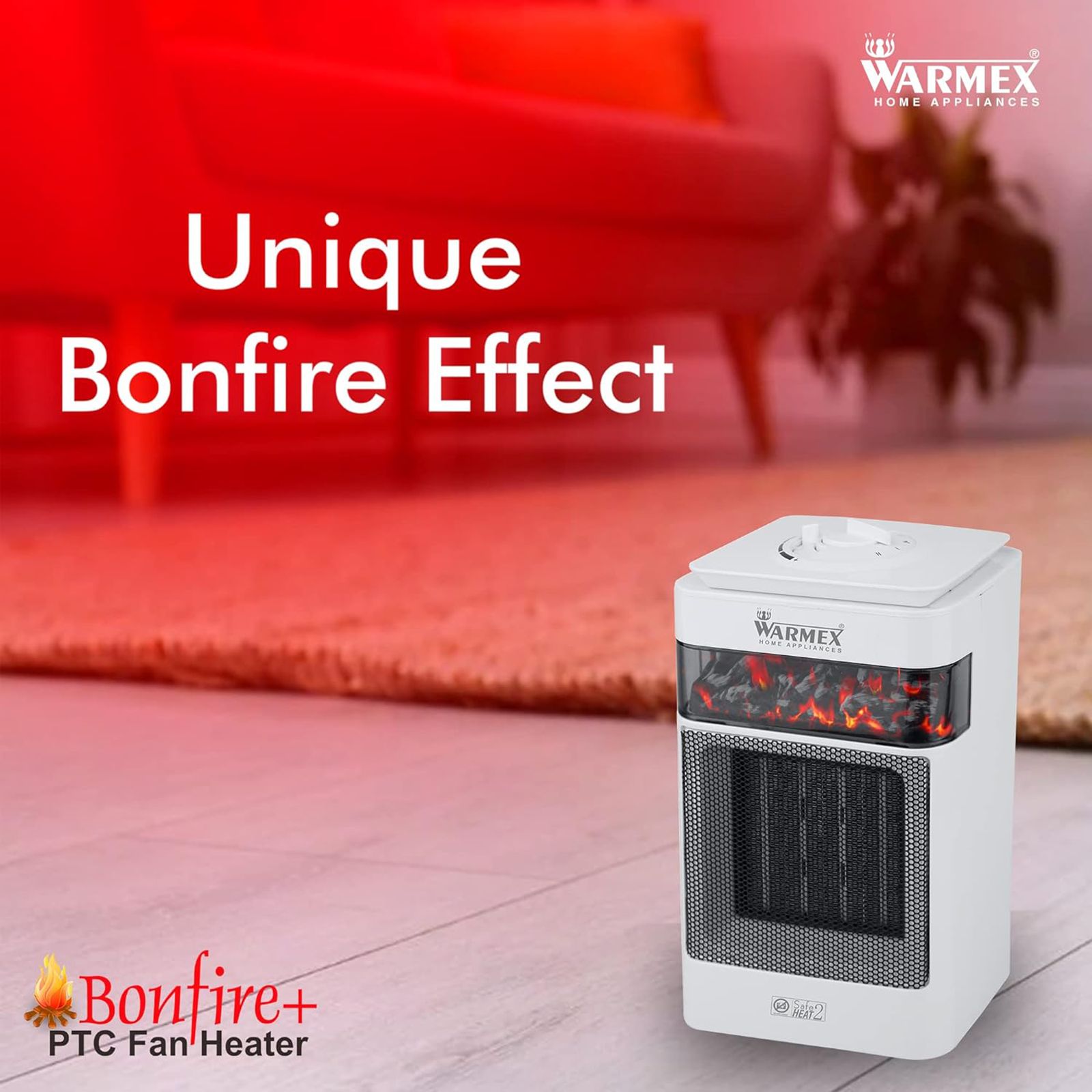 WARMEX Bonfire Plus 1500 Watts PTC Ceramic Fan Room Heater (Tip Over Safety Switch, White)_6