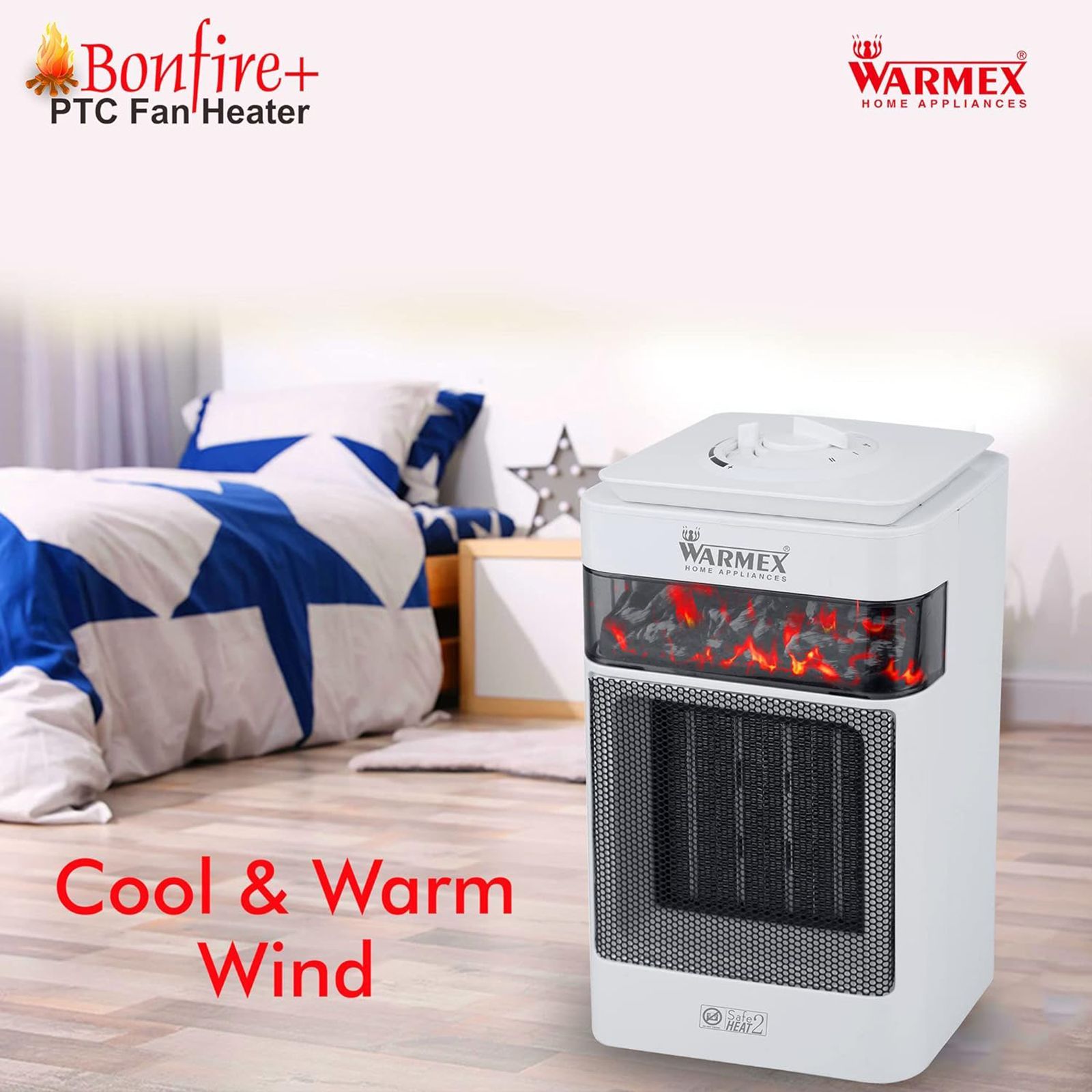 WARMEX Bonfire Plus 1500 Watts PTC Ceramic Fan Room Heater (Tip Over Safety Switch, White)_7