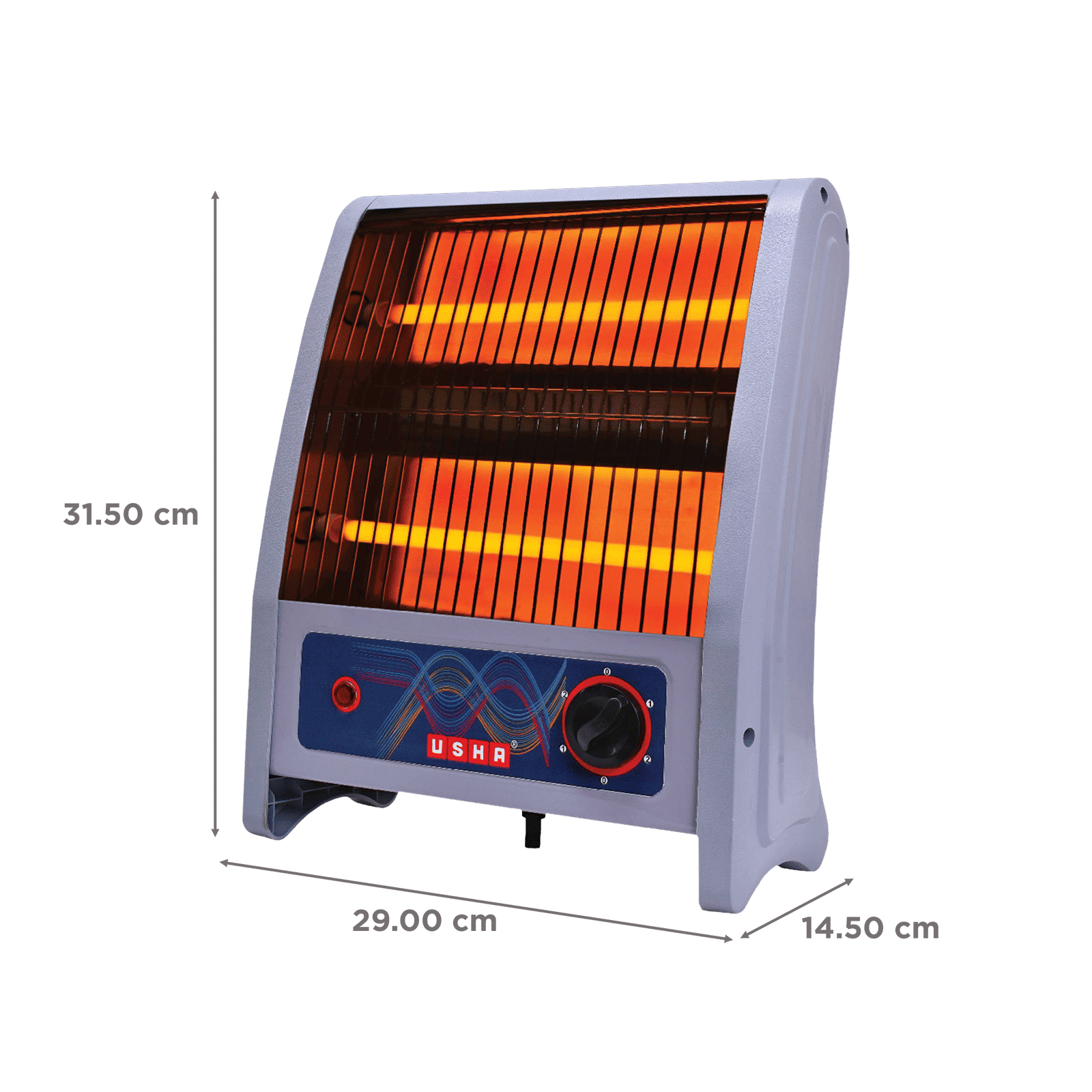 USHA QH 4302N 800W Quartz Room Heater with Low Power Consumption (Tip Over Safety Switch_2
