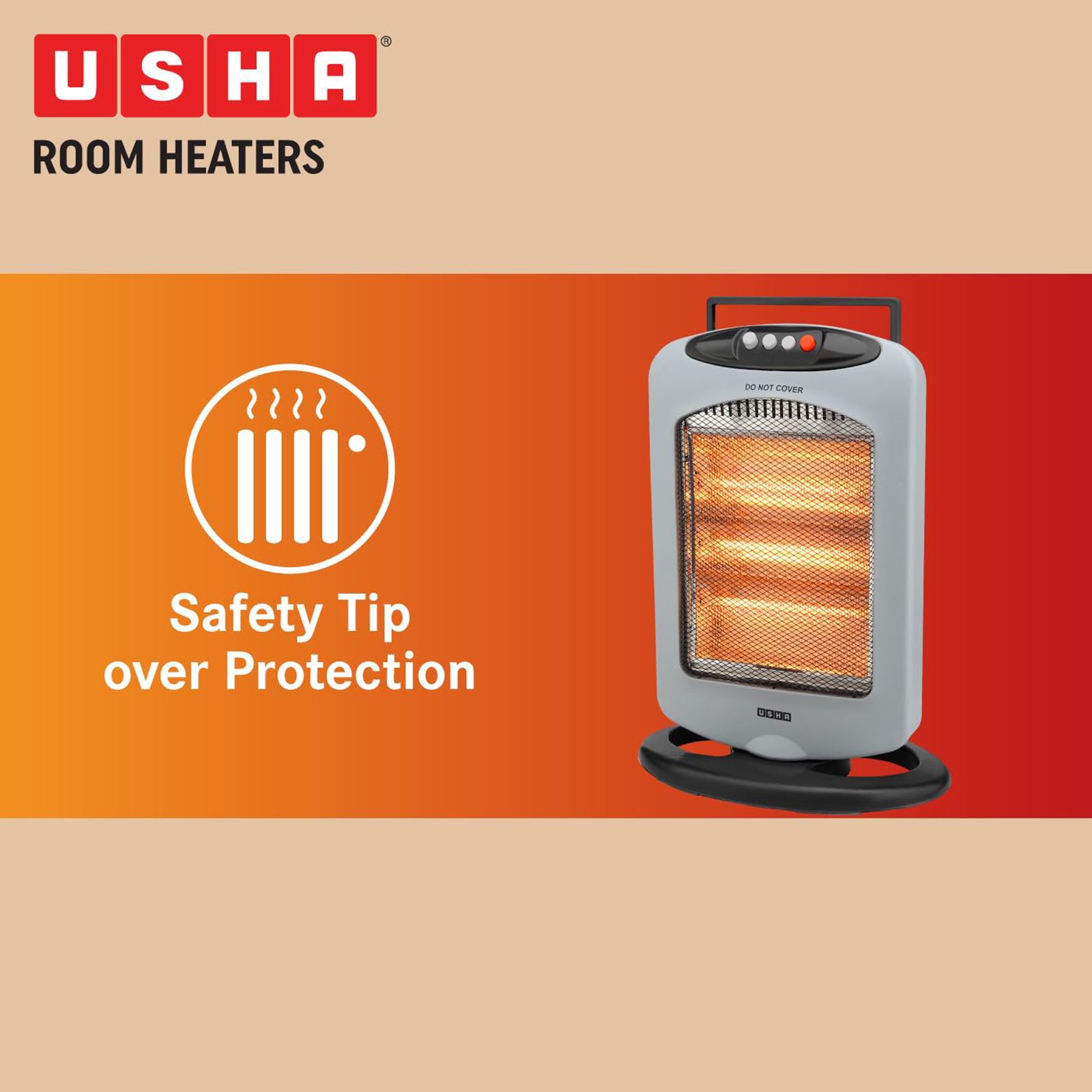 USHA HH 4003 1200W Halogen Room Heater with Automatic Oscillation (Safety Tip Over Protection USHA HH 4003 1200W Halogen Room Heater with Automatic Oscillation (Safety Tip Over Protection_7