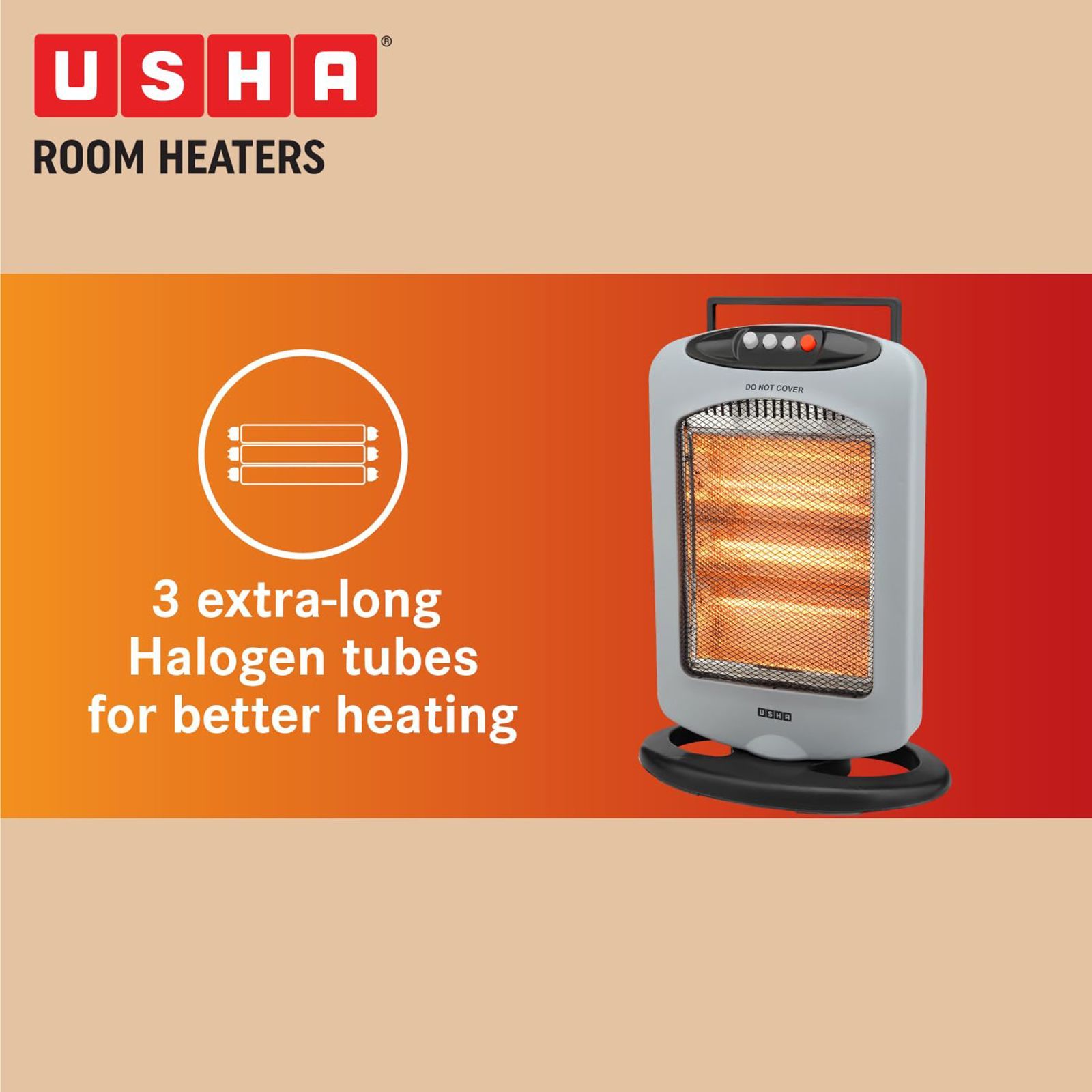 USHA HH 4003 1200W Halogen Room Heater with Automatic Oscillation (Safety Tip Over Protection USHA HH 4003 1200W Halogen Room Heater with Automatic Oscillation (Safety Tip Over Protection_5