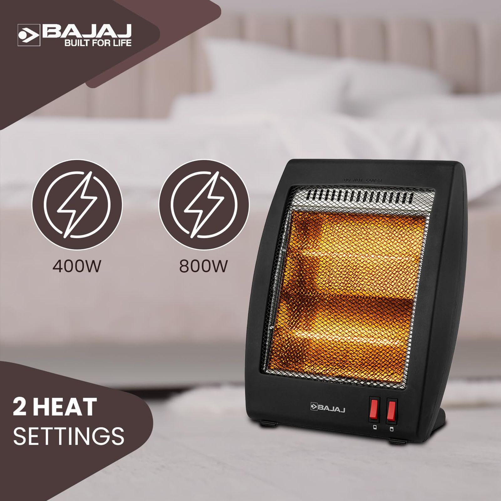 BAJAJ RHX-2 800W Halogen Room Heater with Noiseless Operation (Neat Clean Operation_5