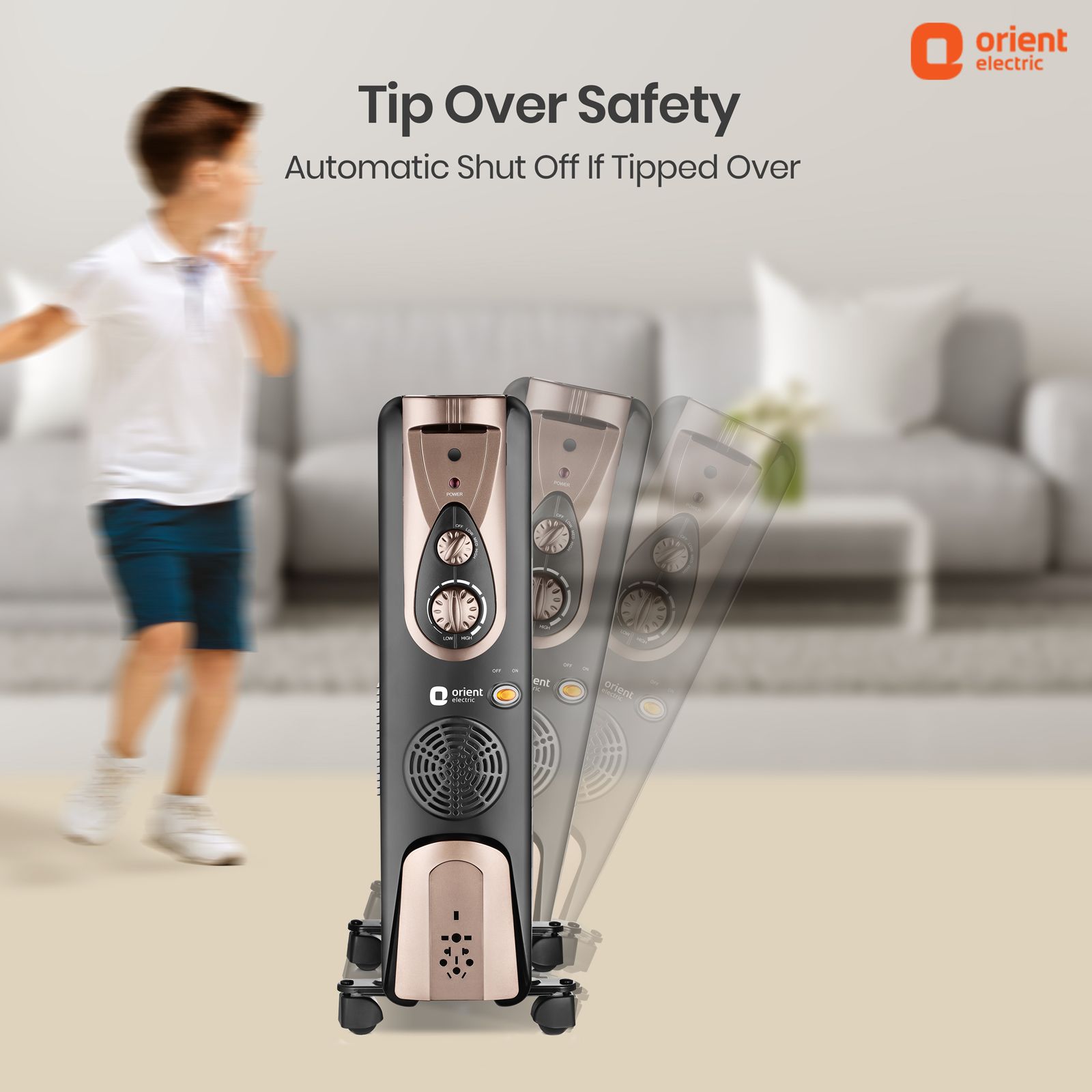 Orient Comforter Collection 2900W PTC Fan Oil Filled Radiator Room Heater with 13 Fins (Auto Shut-off_7