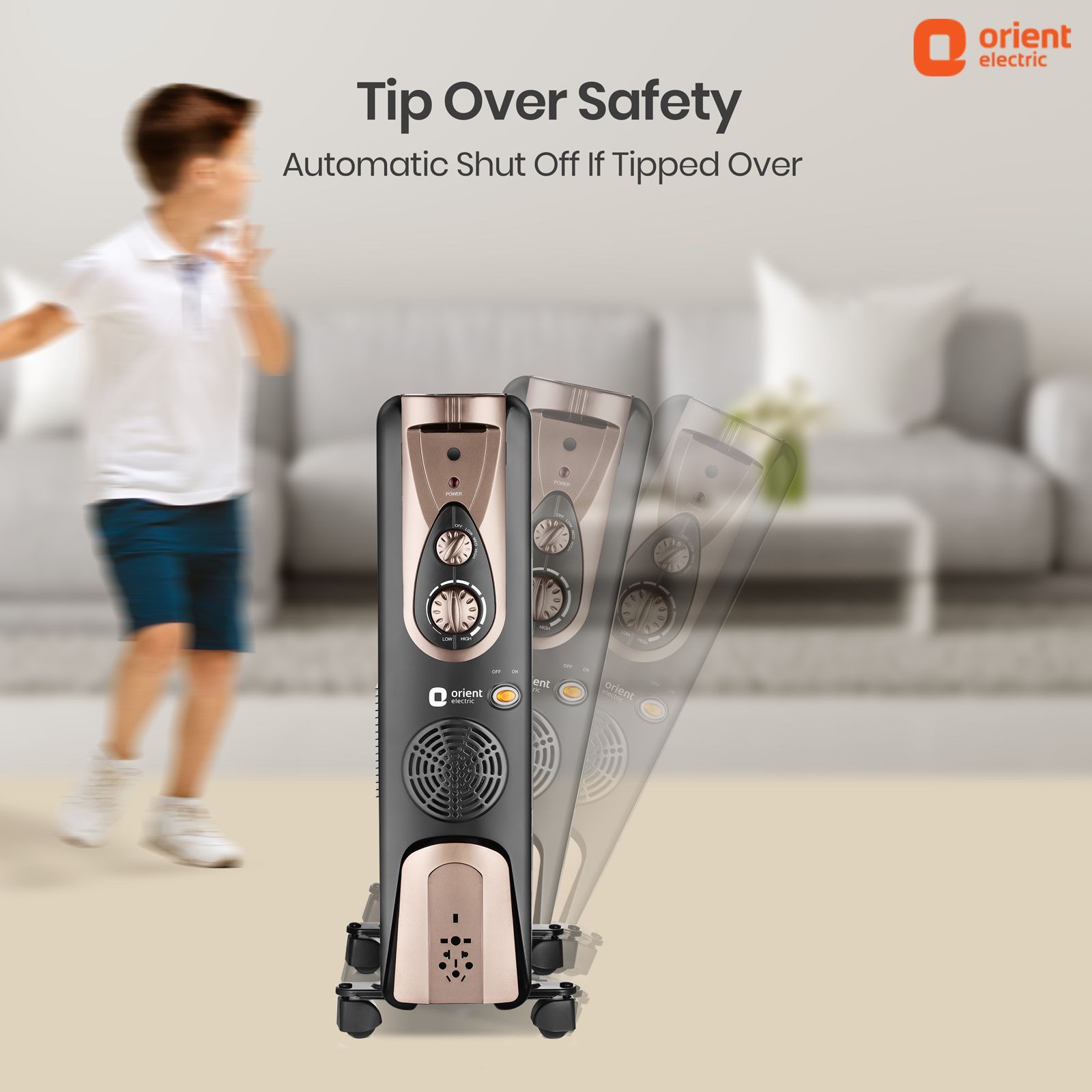 Orient Comforter Collection 2400W PTC Fan Oil Filled Radiator Room Heater with 9 Fins (Auto Shut-off_7