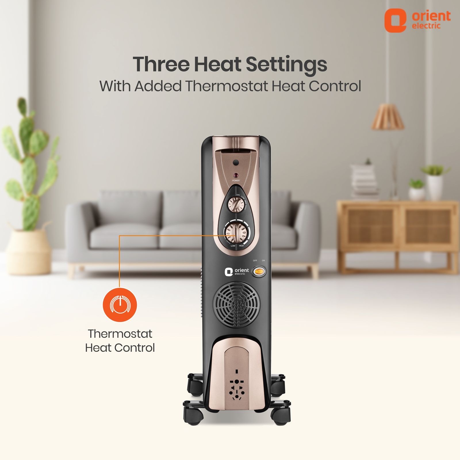 Orient Comforter Collection 2400W PTC Fan Oil Filled Radiator Room Heater with 9 Fins (Auto Shut-off_4