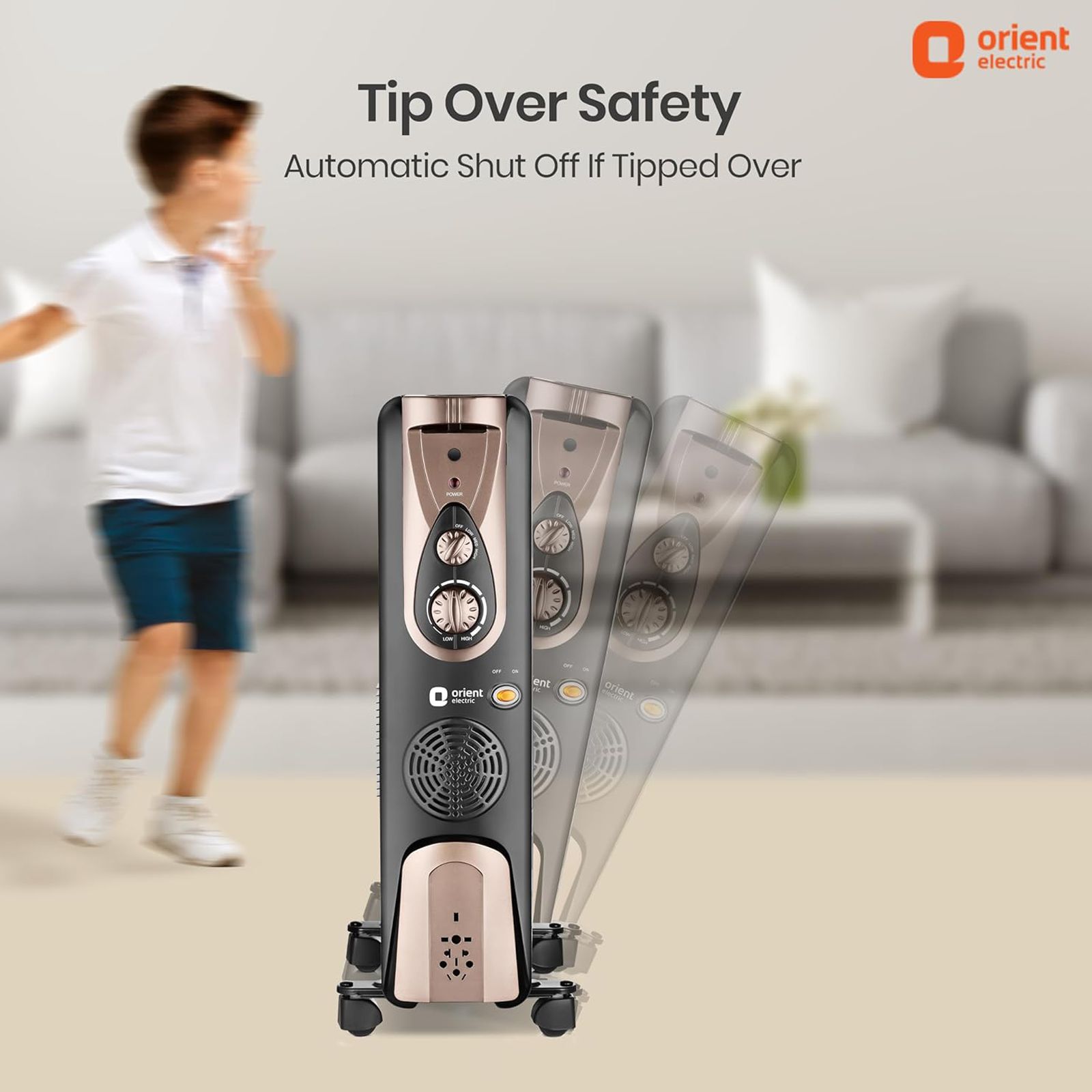 Orient Comforter Collection 2900W PTC Fan Oil Filled Radiator Room Heater with 13 Fins (Auto Shut-off_7