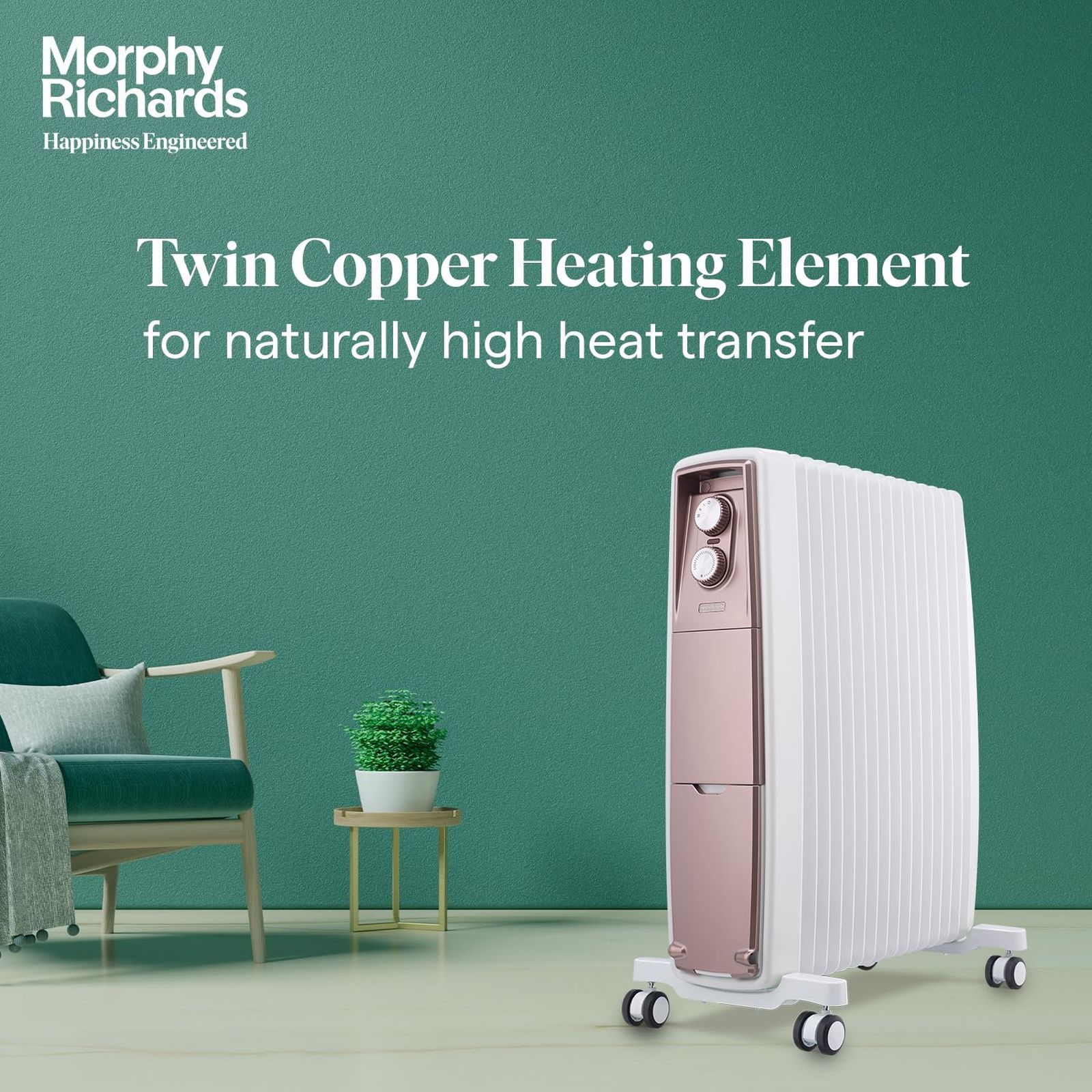 morphy richards Thermocore XR Analog 2000W Oil Filled Radiator Room Heater with 15 Fins (Twin Copper Heating Elements_7