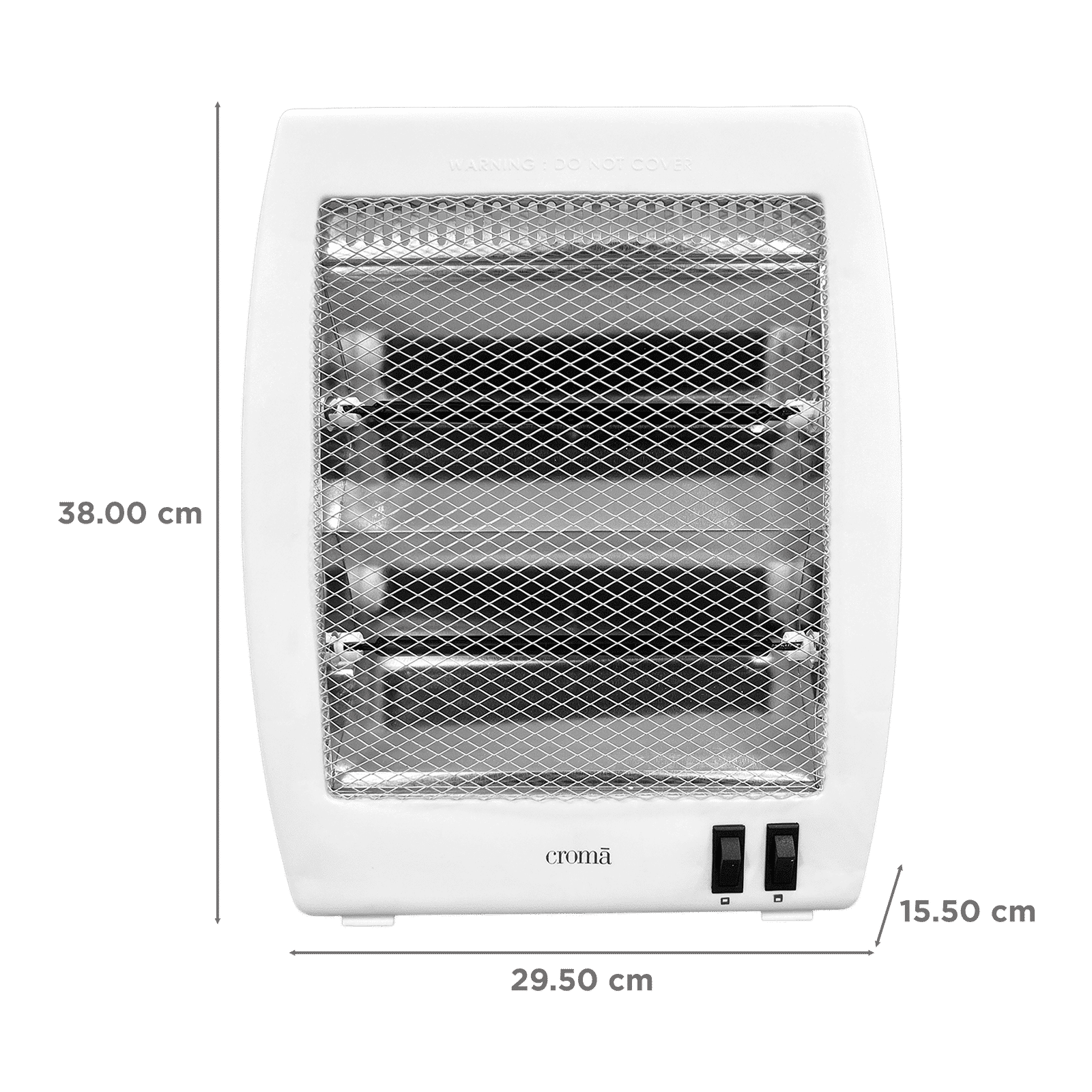 Croma 800W Halogen Room Heater with 2 Heating Modes (Tip-over Switch, White)_2