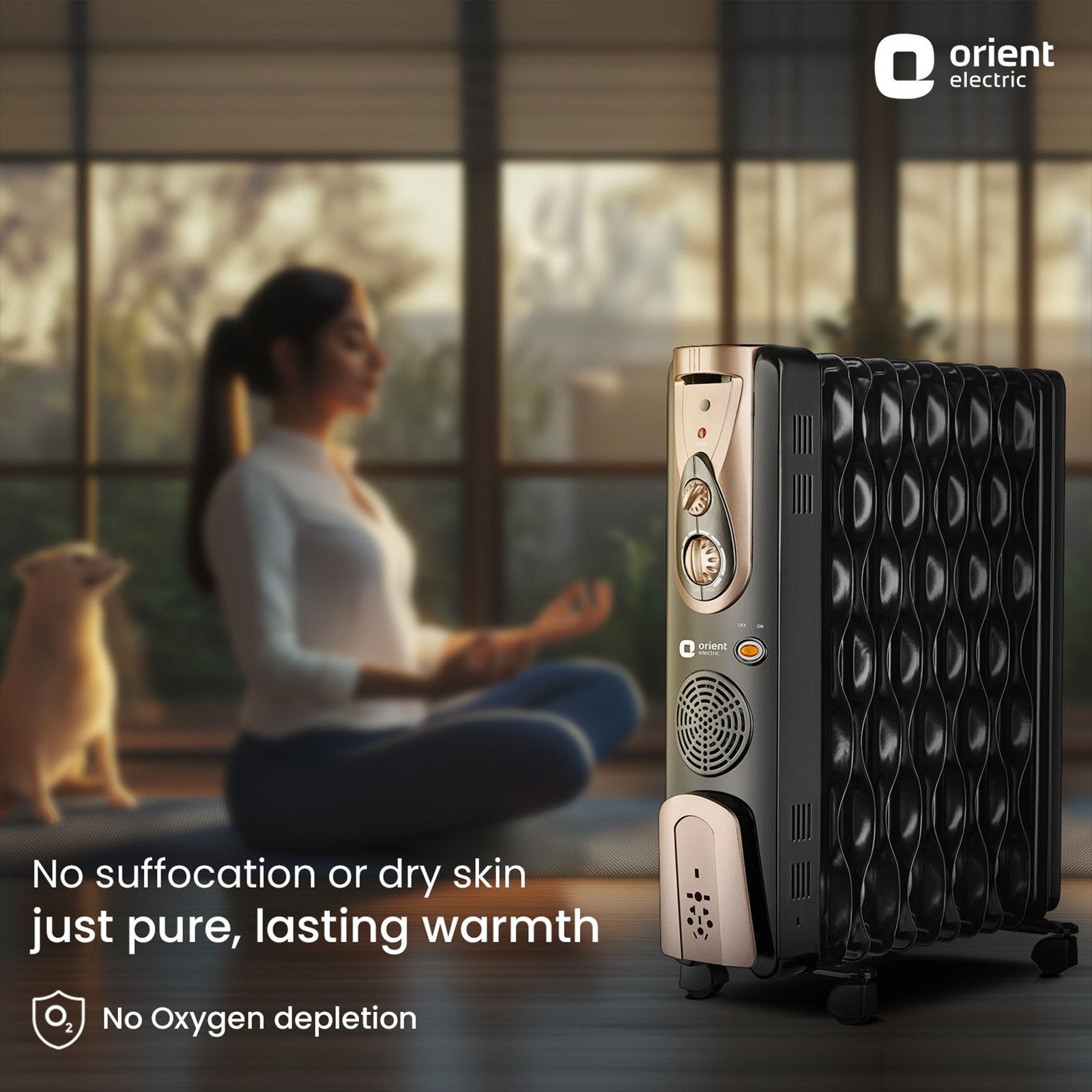 Orient Comforter Collection 2900W Oil Filled Room Heater with 11 Fins (Triple Overheat Protection, Black & Gold) Orient Comforter Collection 2900W Oil Filled Room Heater with 11 Fins (Triple Overheat Protection, Black & Gold)_5