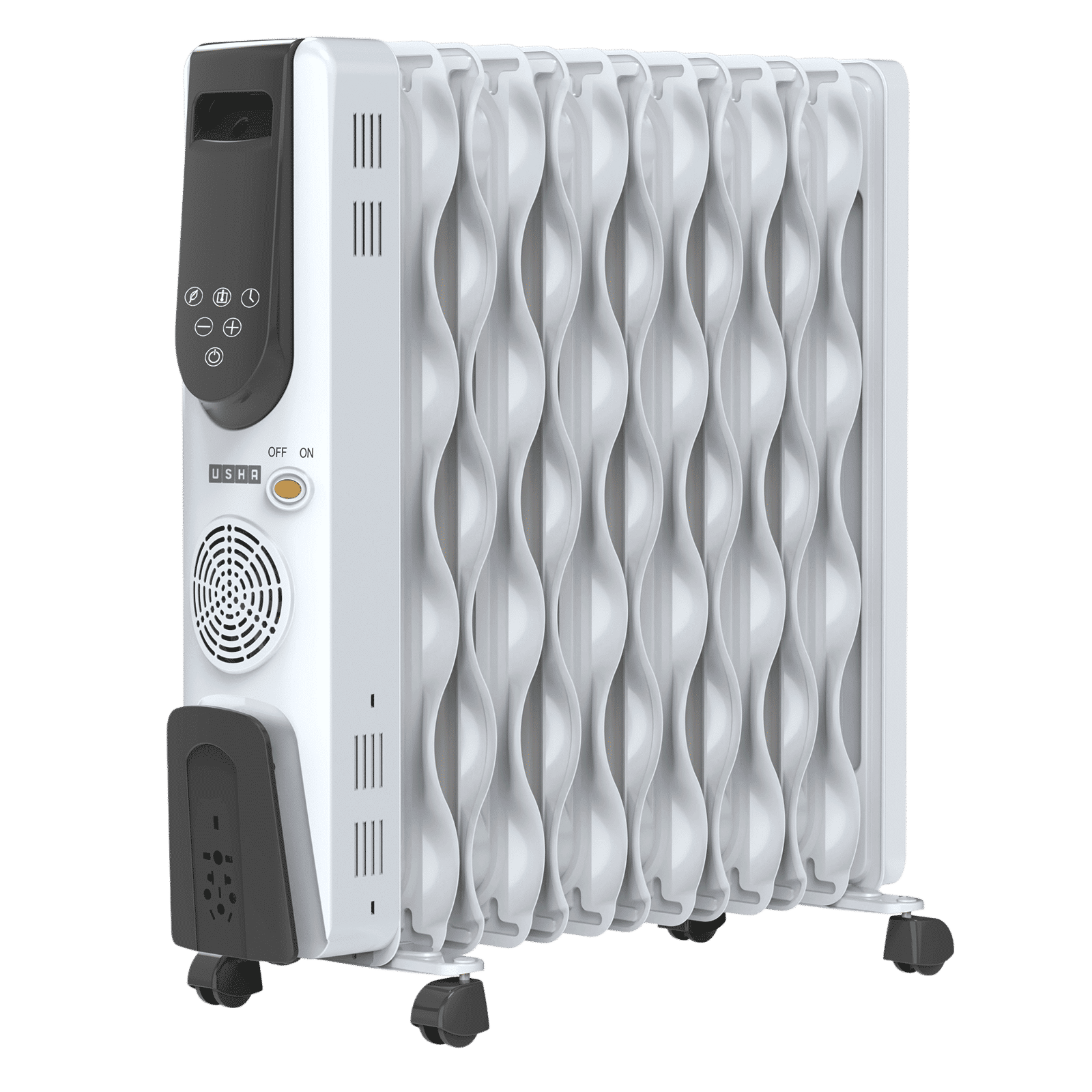 USHA 4313 FSE 2500W PTC Oil Filled Room Heater with 3 Heating Modes (S-Shape Fins, White) USHA 4313 FSE 2500W PTC Oil Filled Room Heater with 3 Heating Modes (S-Shape Fins, White)_1