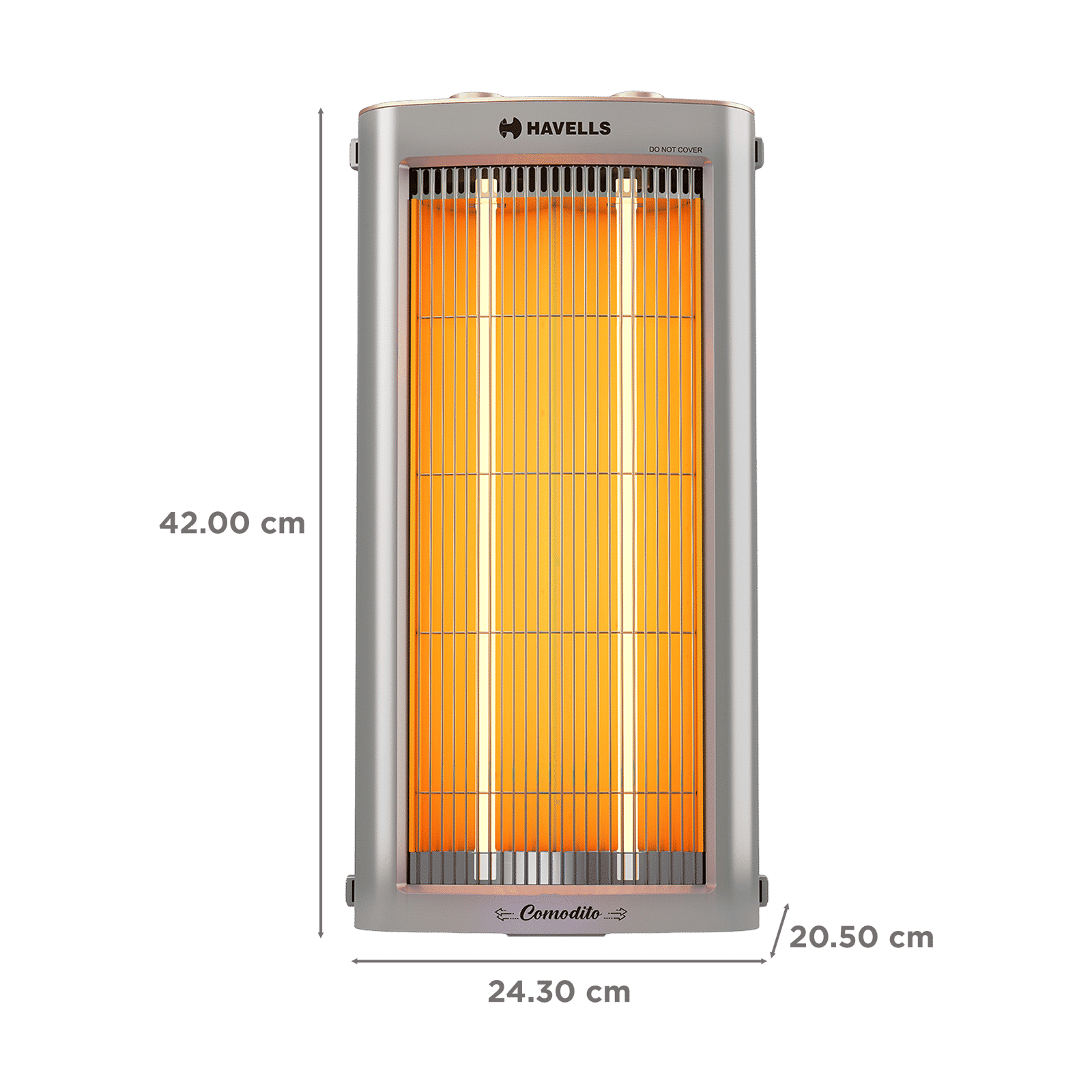 HAVELLS Comodito 900W Carbon Room Heater with Tip Over Safety Switch (Customizable Sleep Timer, Grey)_2