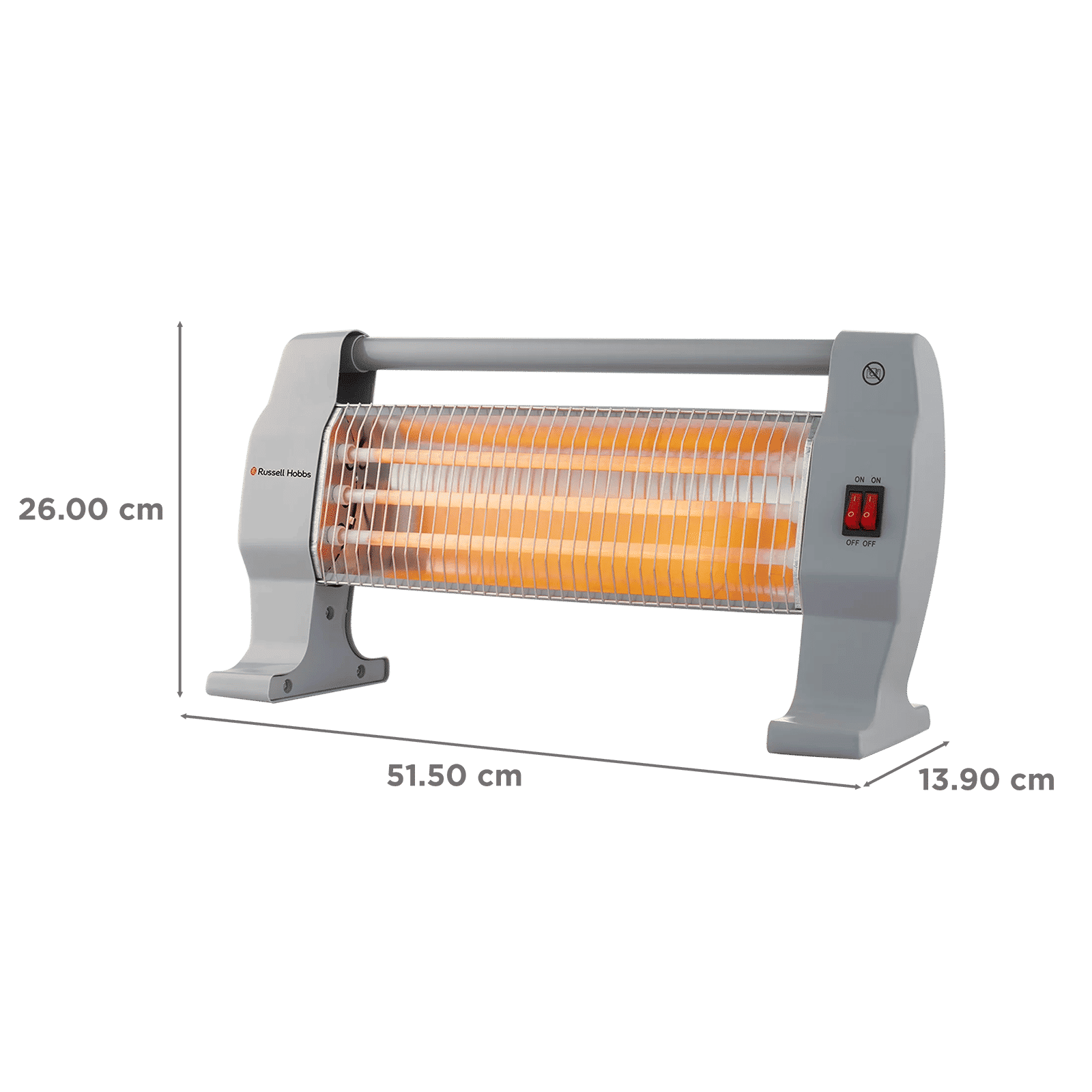 Russell Hobbs HeatLine 1200W Quartz Room Heater with 3 Heating Modes (Triple Quartz Tubes, Grey)_2