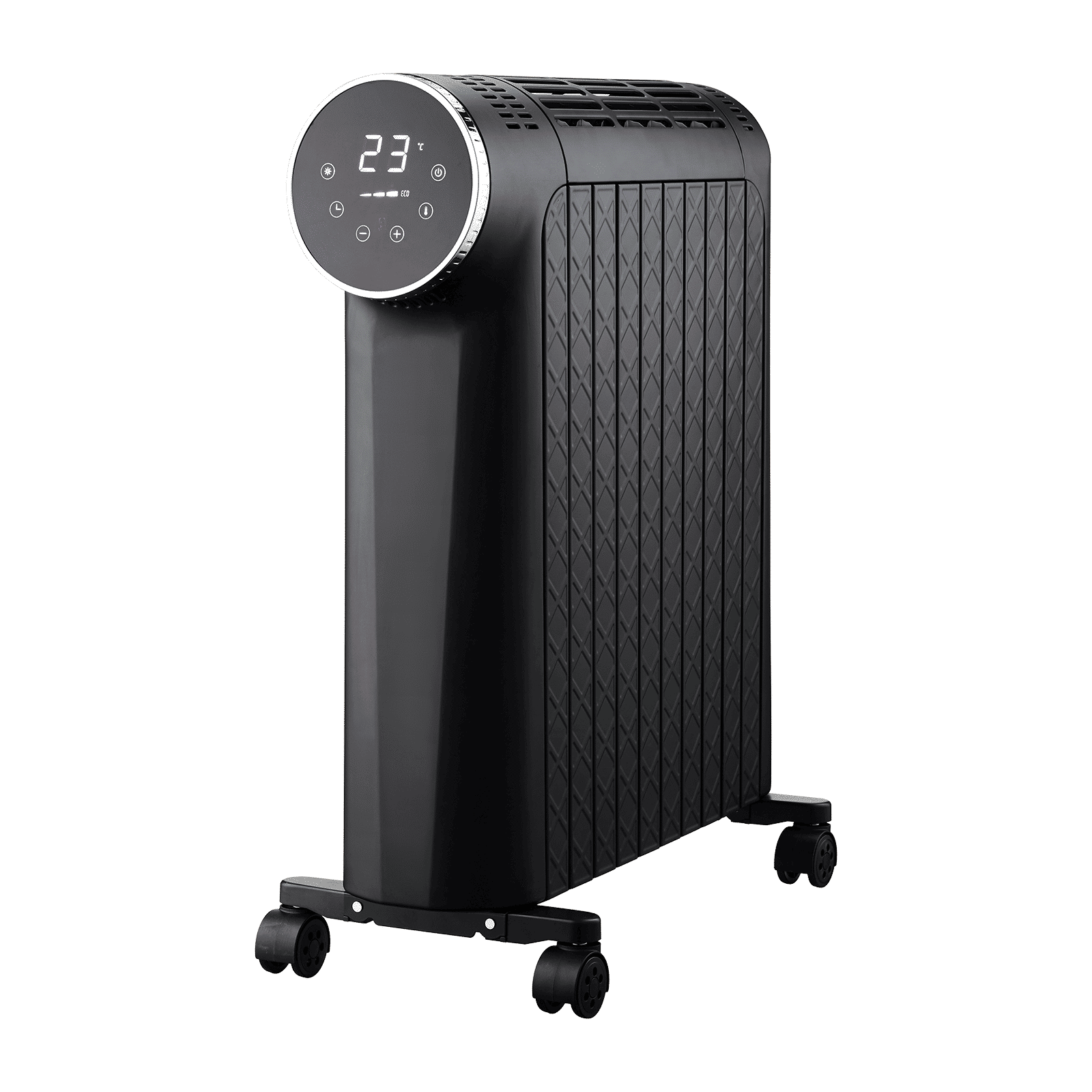 Russell Hobbs HeatIQ 2500W Digital Oil Filled Radiator Room Heater with 10 Fins Enclosed Design (LED Touch Screen & Remote Control , Black)_3