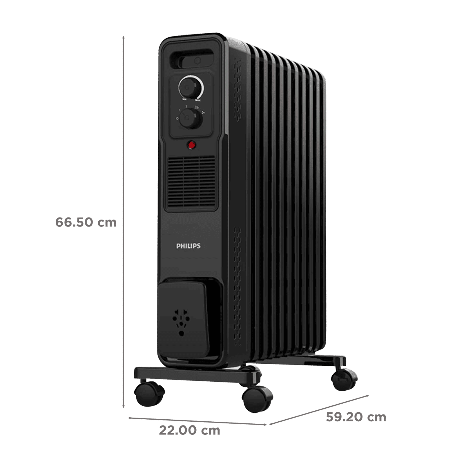 Philips CX301301 2900 W Oil Filled Radiator Room Heater with 13 Fins (5 Heating Modes, Black)_2