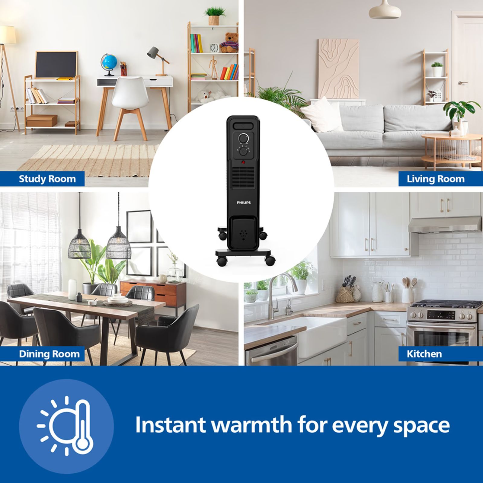 Philips CX301301 2900 W Oil Filled Radiator Room Heater with 13 Fins (5 Heating Modes, Black)_7