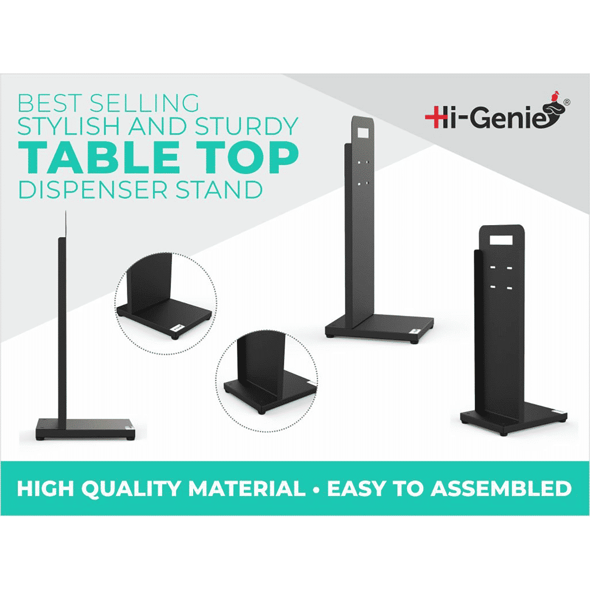 Hi-Genie Sanitizing Device Stand (Sleek and Ergonomic Design, HG-012, Black)_4