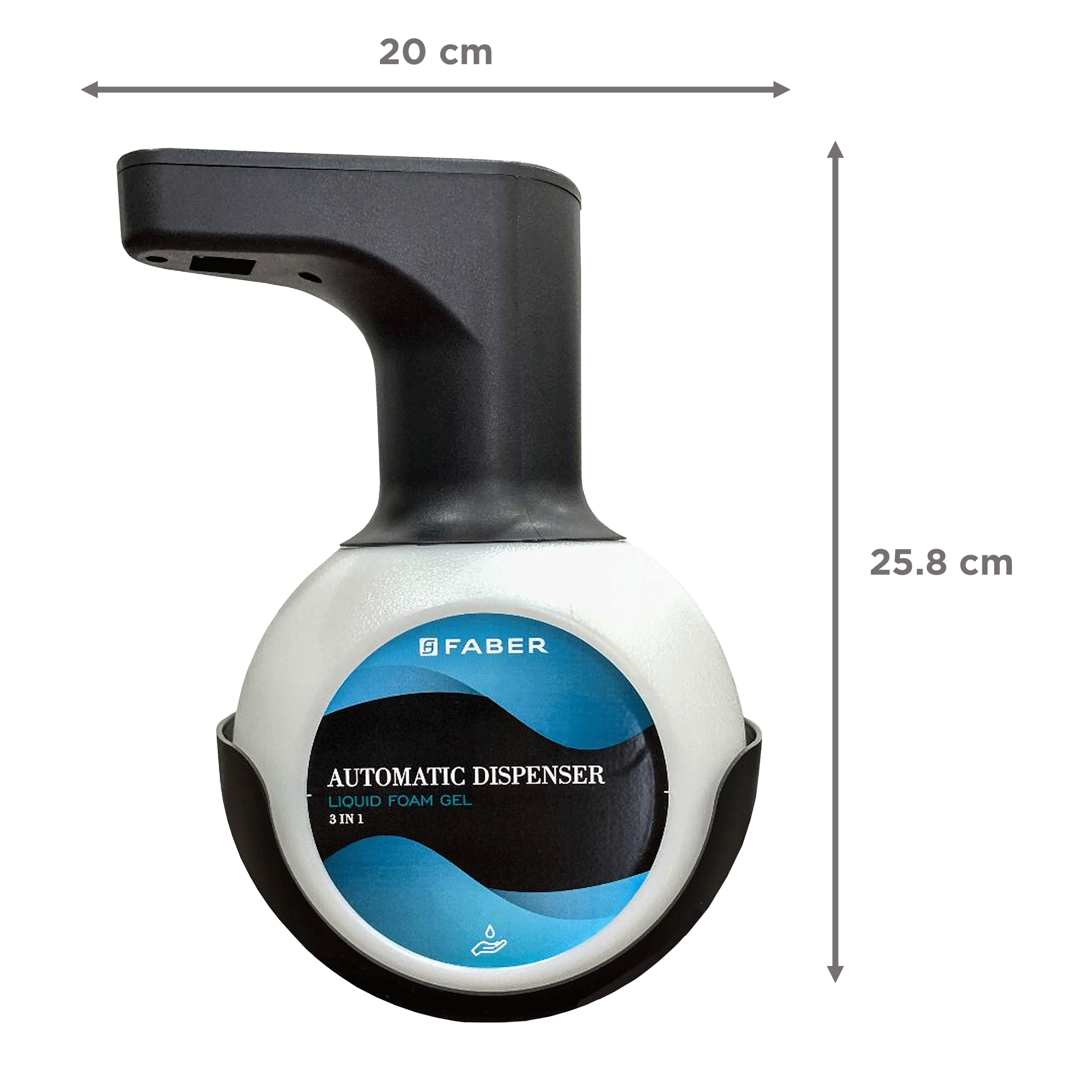FABER 3IN1 Battery and Electricity Powered Automatic Sanitizer Dispenser (Plug and Play System, 131.0631.668, Black)_2