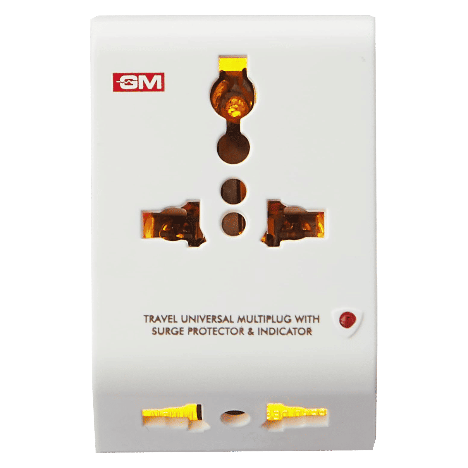 GM 2 Pin Multi Plug Adaptor (With Surge Protector, 3011, White) GM 2 Pin Multi Plug Adaptor (With Surge Protector, 3011, White)_1