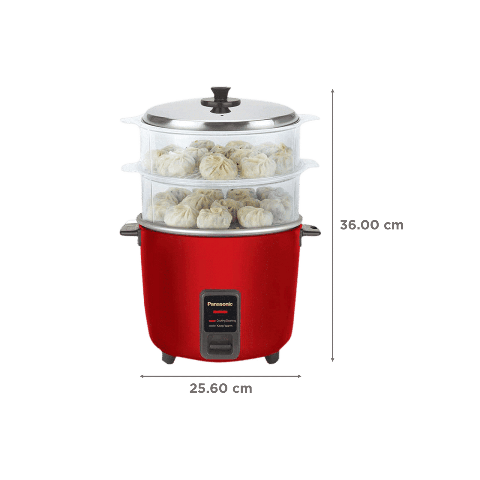 Panasonic Warmer Series 1 Litre Electric Rice Cooker with Steamer Function (Metallic Burgundy)_2