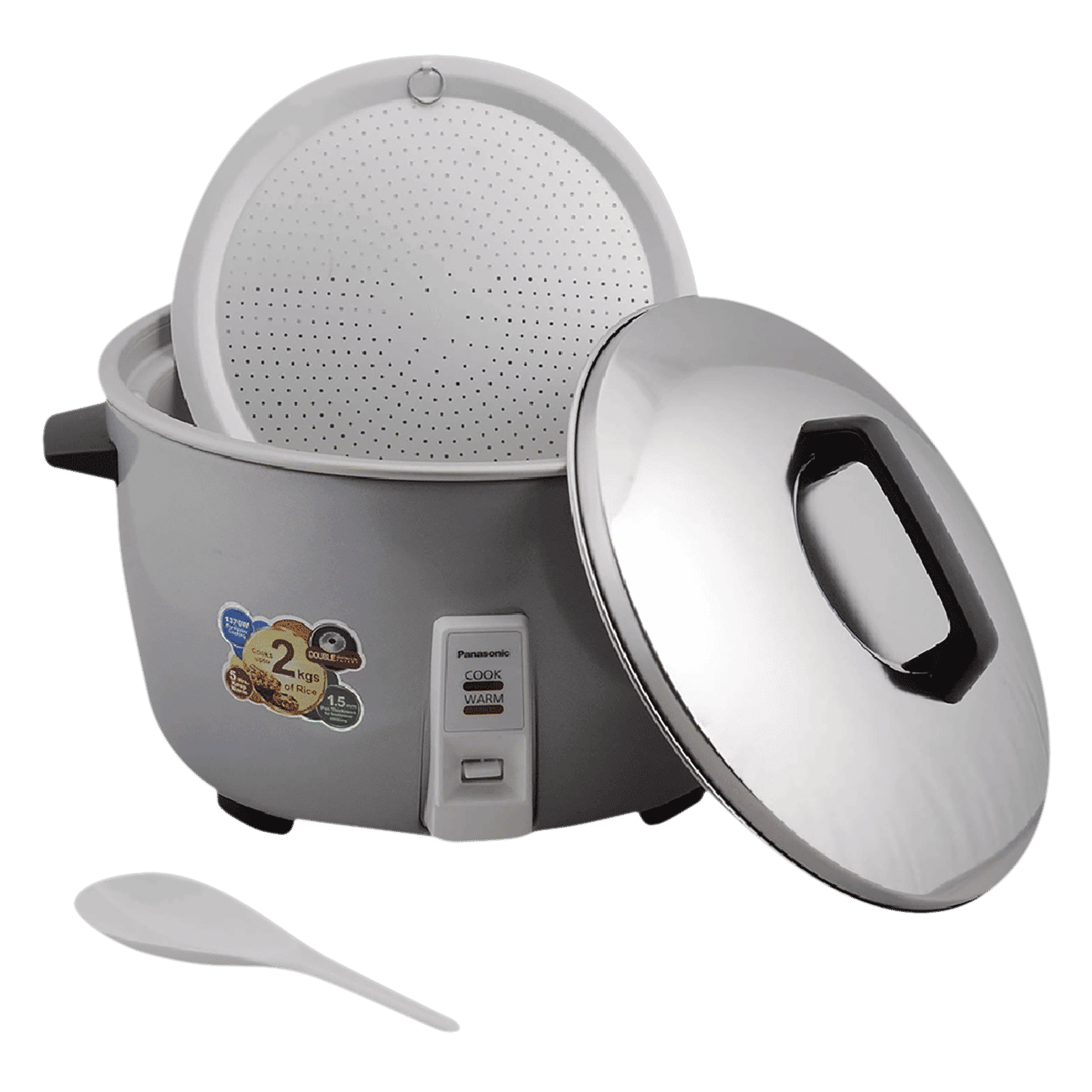Panasonic Warmer Series 2.5 Litre Electric Rice Cooker with Keep Warm Function (Metallic Silver)_6