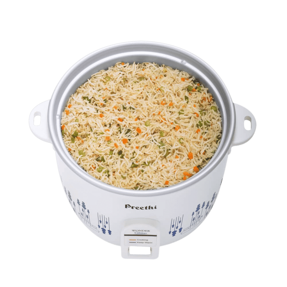 Preethi Glitter 1.8 Litre Electric Rice Cooker with Keep Warm Function (White) Preethi Glitter 1.8 Litre Electric Rice Cooker with Keep Warm Function (White)_5