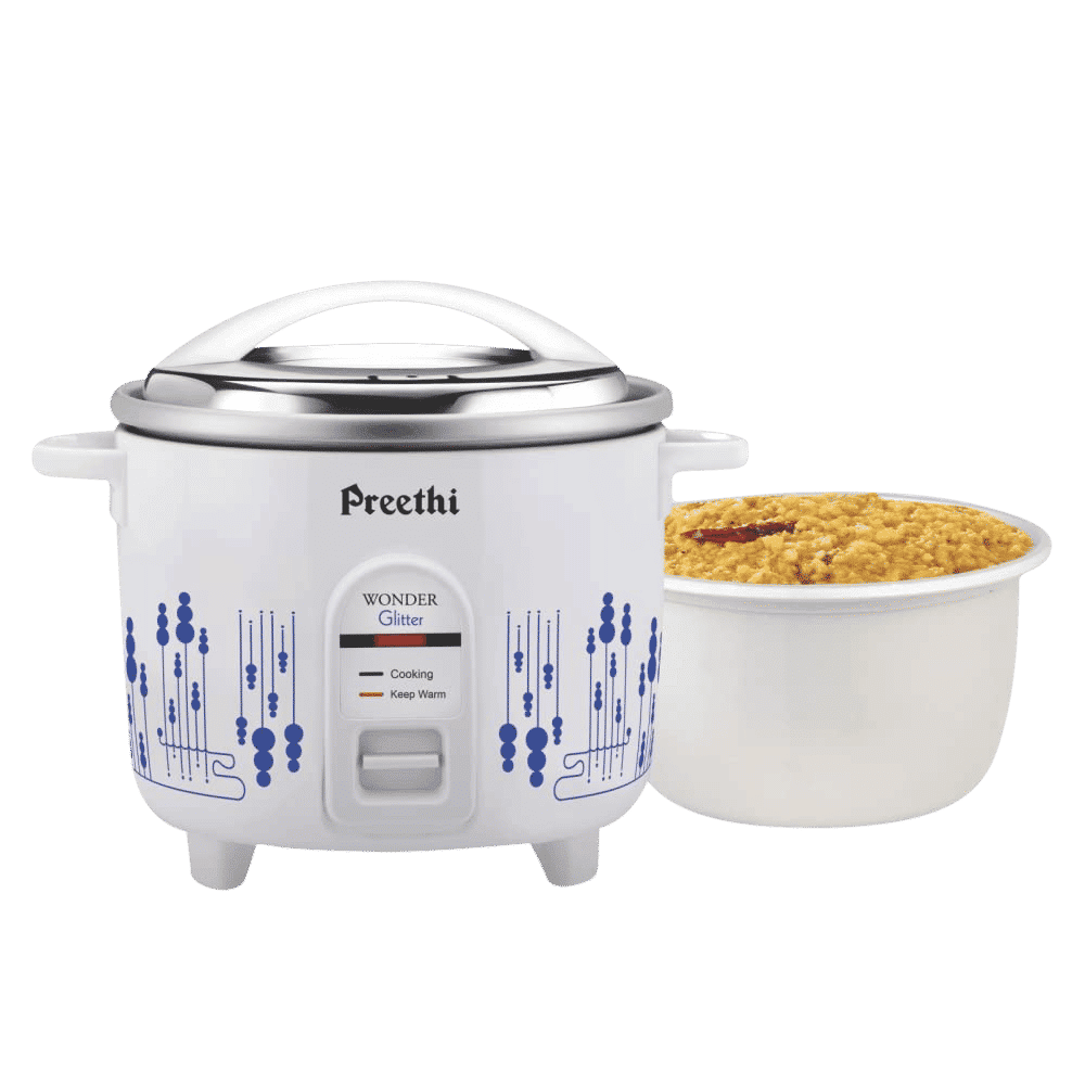 Preethi Glitter 1.8 Litre Electric Rice Cooker with Keep Warm Function (White) Preethi Glitter 1.8 Litre Electric Rice Cooker with Keep Warm Function (White)_8