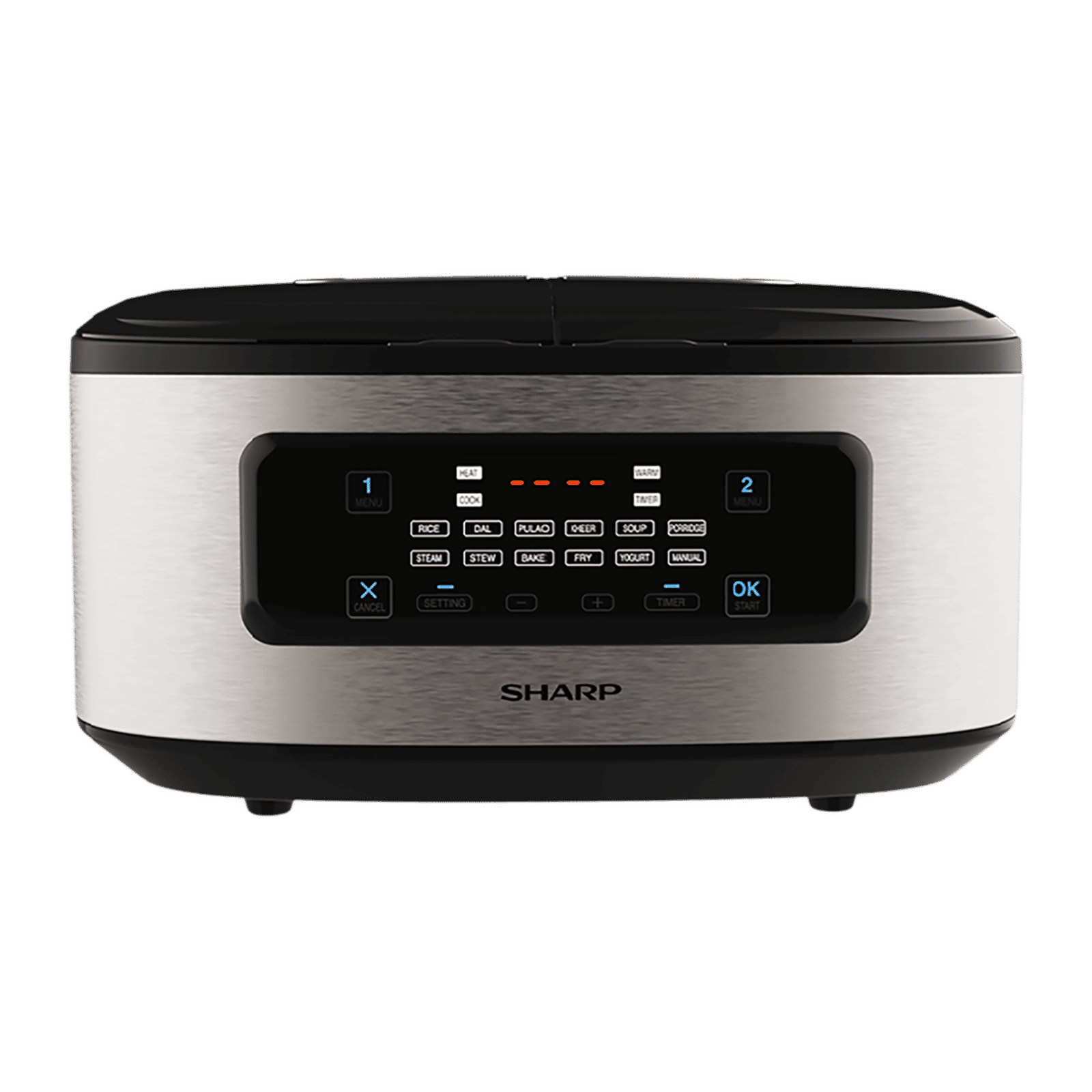 SHARP 5 Litre Electric Twin Cooker with Touch Control Operations (Silver) SHARP 5 Litre Electric Twin Cooker with Touch Control Operations (Silver)_1