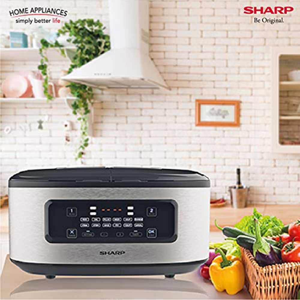 SHARP 5 Litre Electric Twin Cooker with Touch Control Operations (Silver) SHARP 5 Litre Electric Twin Cooker with Touch Control Operations (Silver)_7