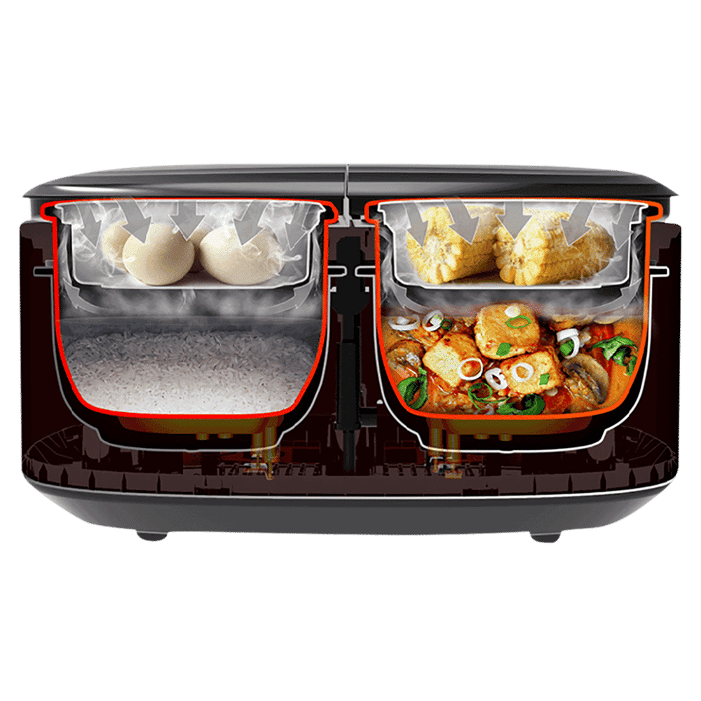 SHARP 5 Litre Electric Twin Cooker with Touch Control Operations (Silver) SHARP 5 Litre Electric Twin Cooker with Touch Control Operations (Silver)_8