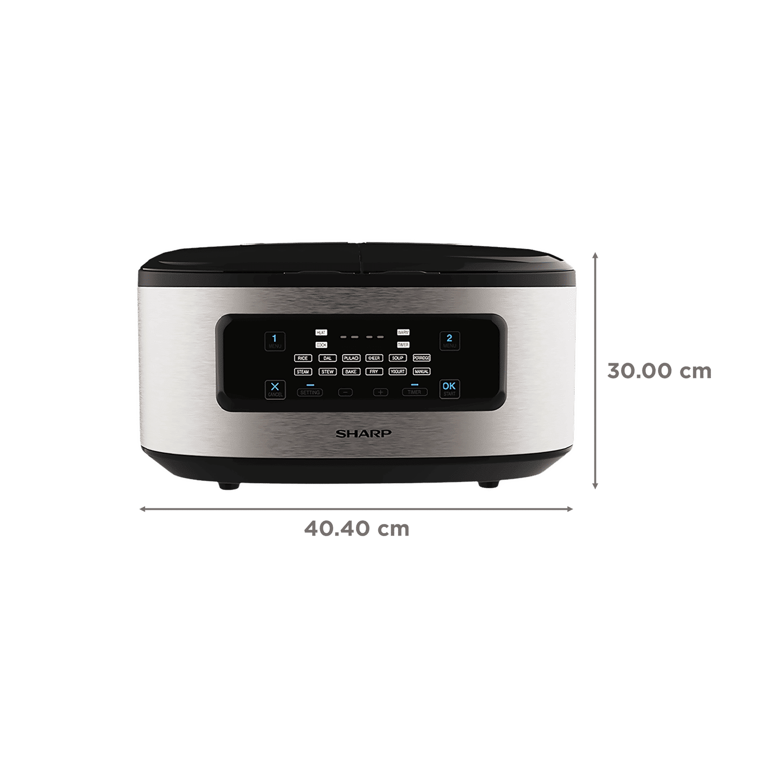 SHARP 5 Litre Electric Twin Cooker with Touch Control Operations (Silver) SHARP 5 Litre Electric Twin Cooker with Touch Control Operations (Silver)_2