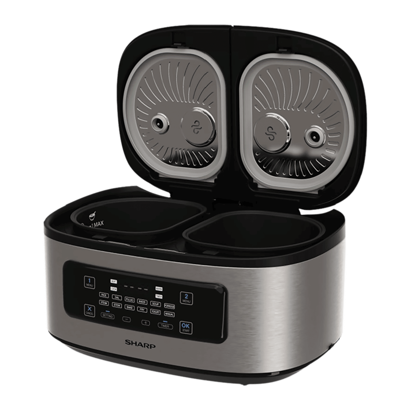 SHARP 5 Litre Electric Twin Cooker with Touch Control Operations (Silver) SHARP 5 Litre Electric Twin Cooker with Touch Control Operations (Silver)_4