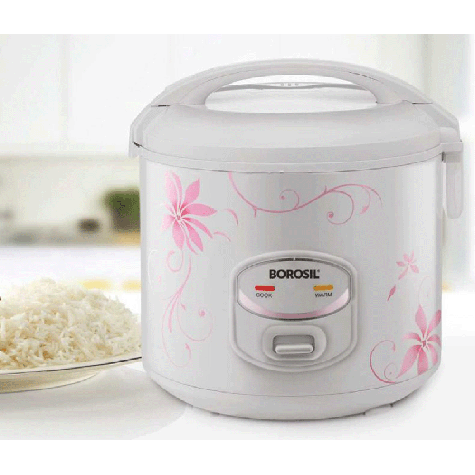 BOROSIL Pronto Deluxe II 1.8 Litre Electric Rice Cooker with Automatic Thermal Cutoff (White)_5