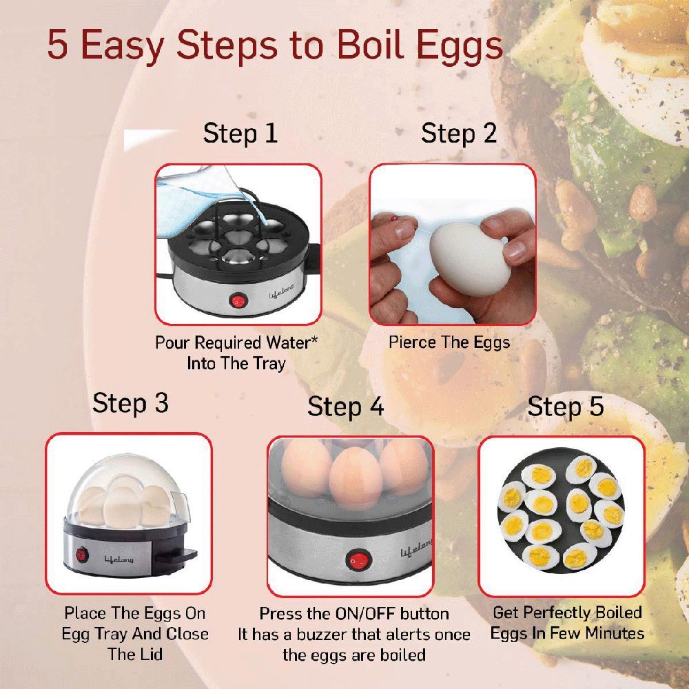 Lifelong LLEB01 7 Egg Electric Egg Boiler with Overheat Protection (Silver)_7