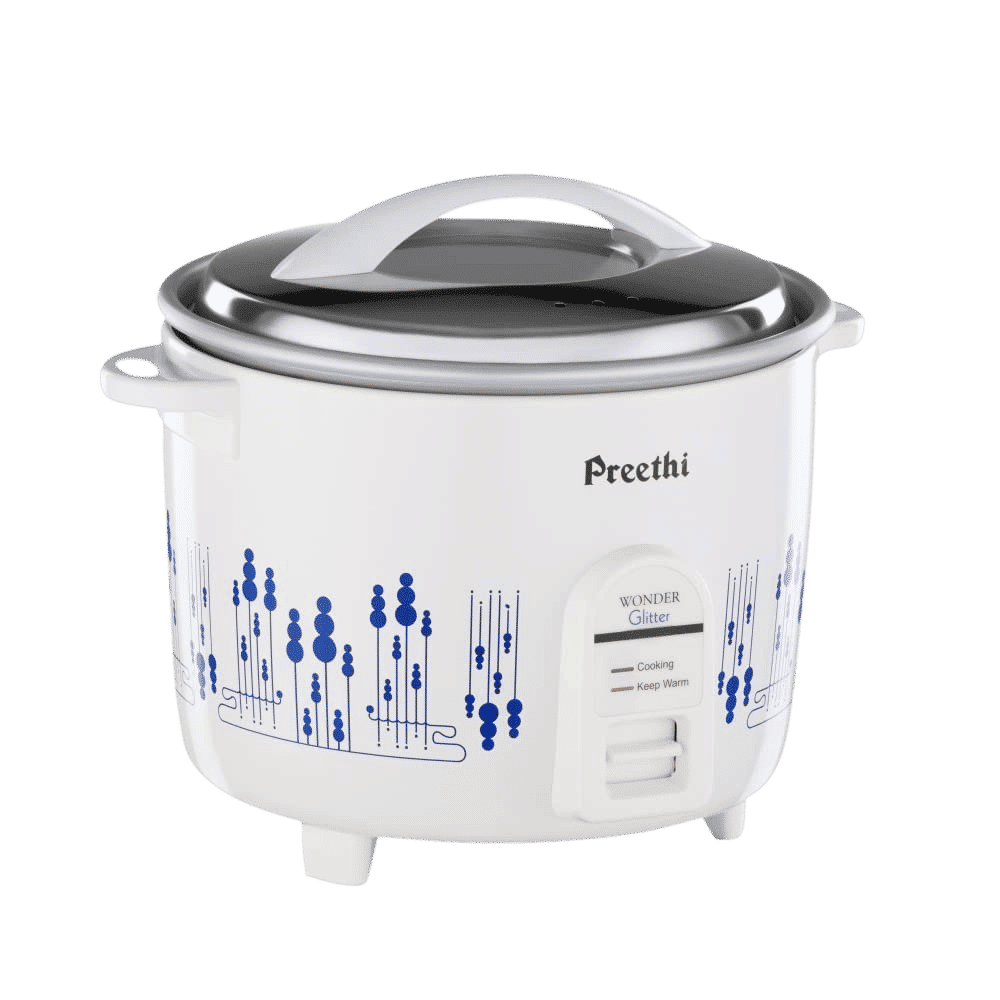 Preethi Glitter 1 Litre Electric Rice Cooker with RoHS Compliance (White)_4