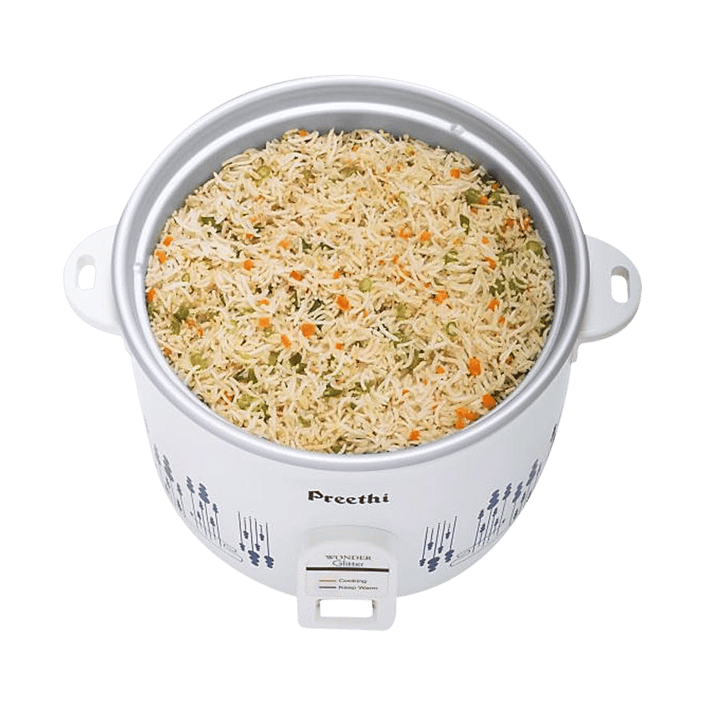 Preethi Glitter 2.2 Litre Electric Rice Cooker with Rust Proof Body (White)_6