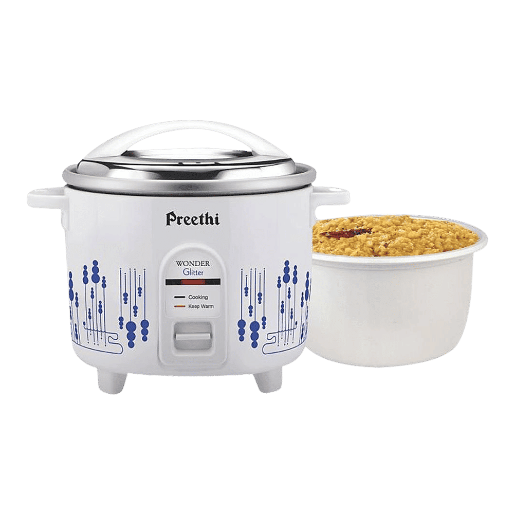Preethi Glitter 2.2 Litre Electric Rice Cooker with Rust Proof Body (White)_7