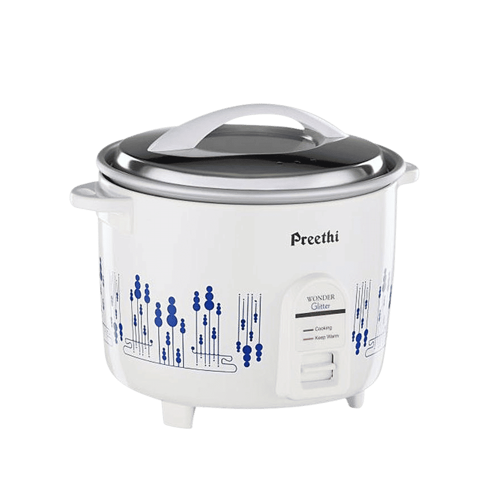 Preethi Glitter 2.2 Litre Electric Rice Cooker with Rust Proof Body (White)_8