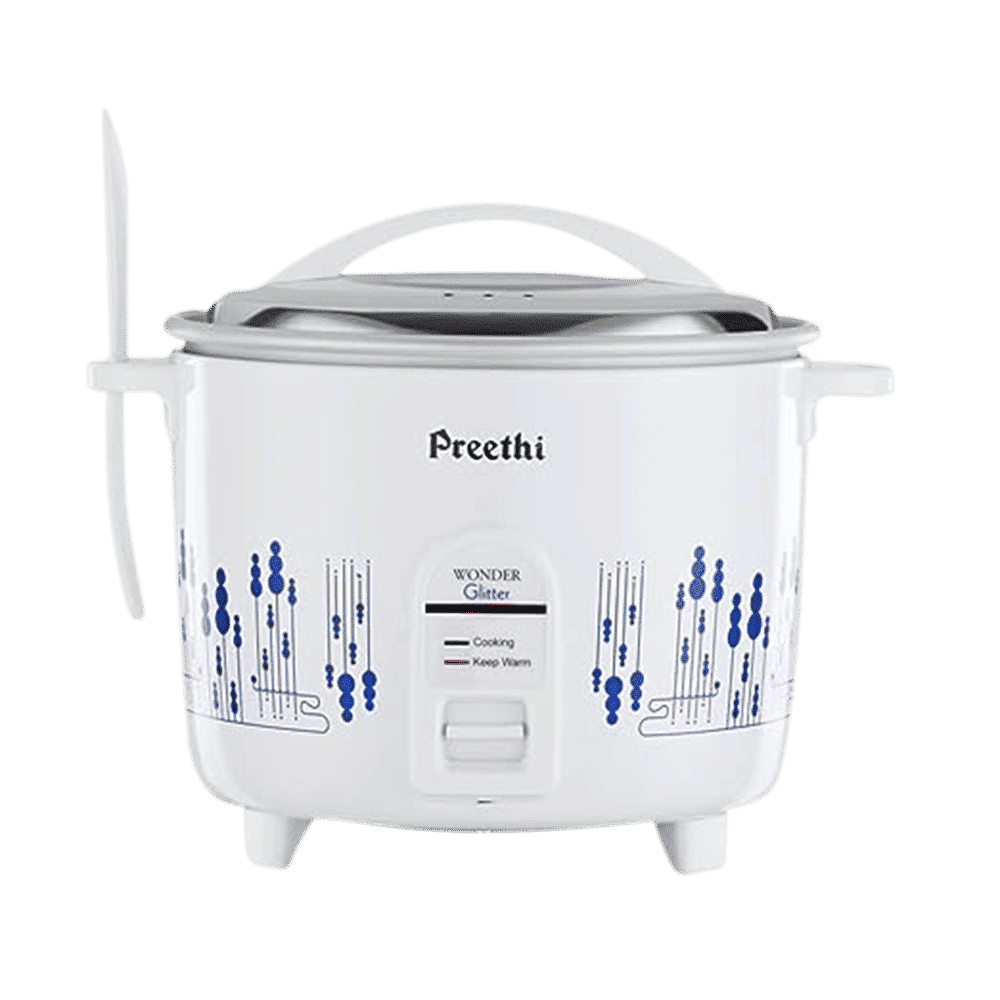 Preethi Glitter 2.2 Litre Electric Rice Cooker with Rust Proof Body (White)_5