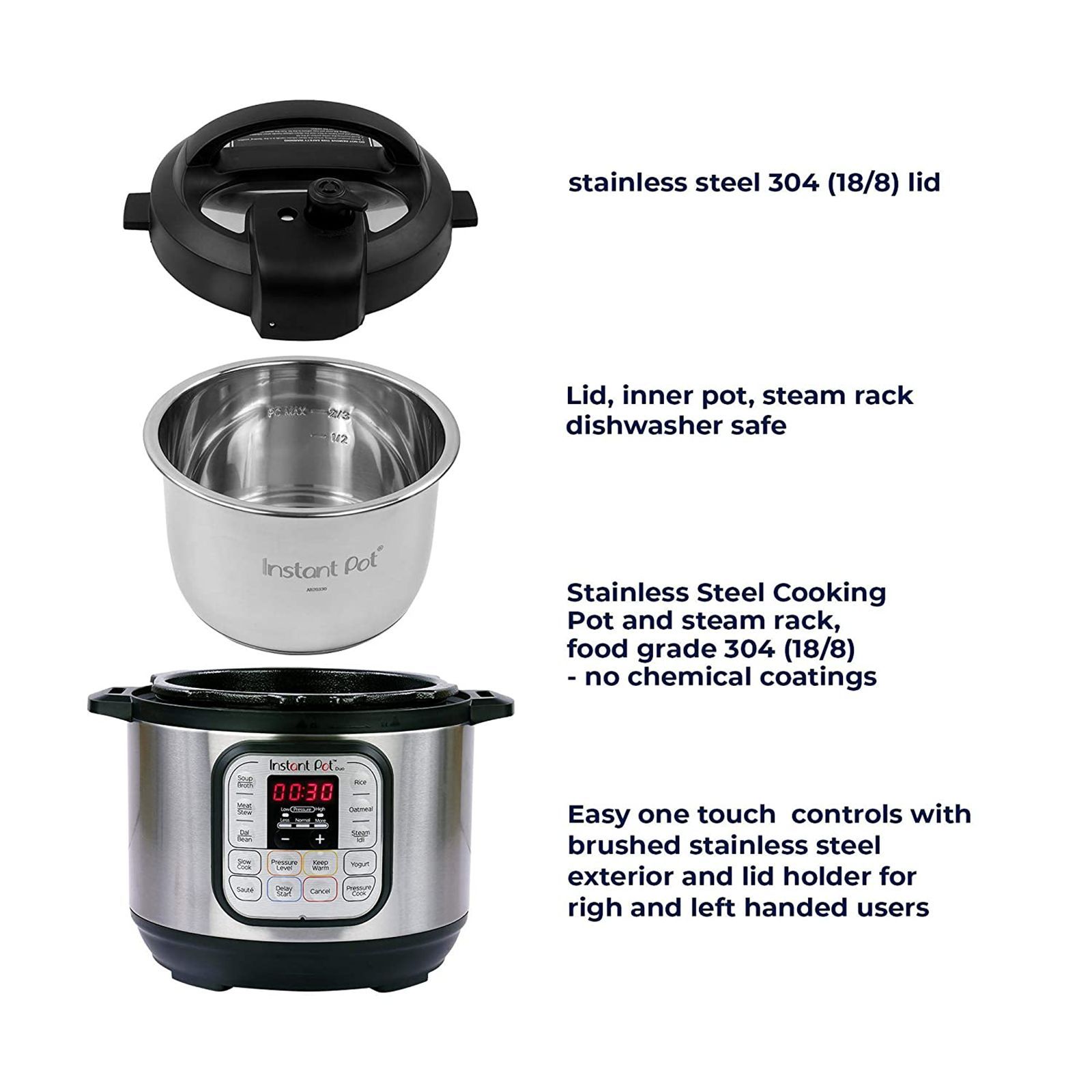 Instant Pot Duo 3 Litre Electric Multi Cooker with Detachable Power Cord (Silver)_9