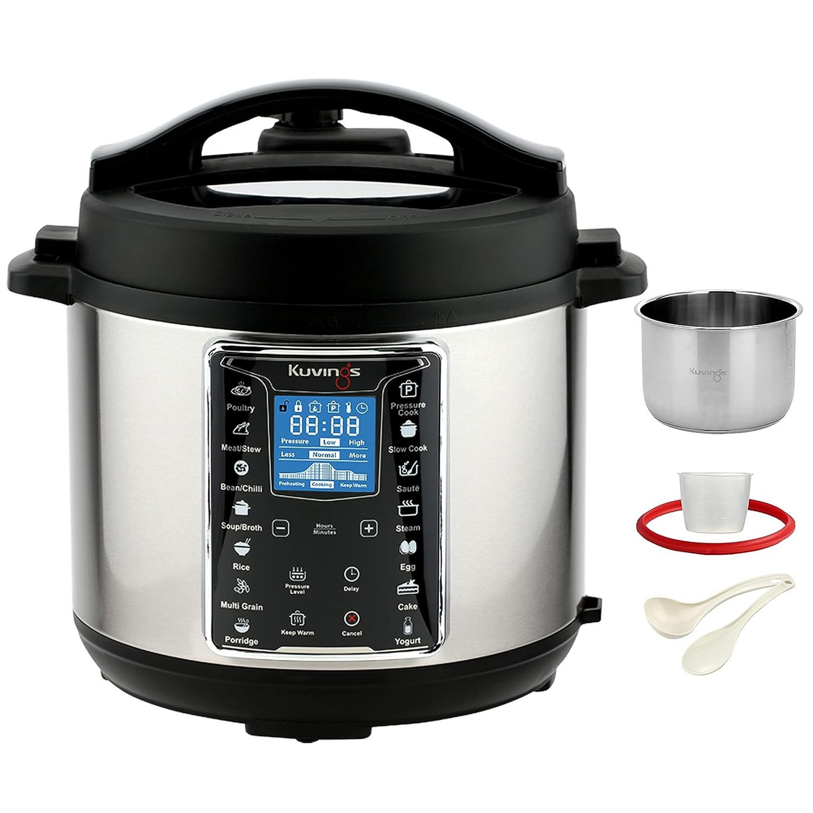 Kuvings 6 Litre Electric Multi Pot Cooker with Touch Panel with LCD Screen (Silver)_12
